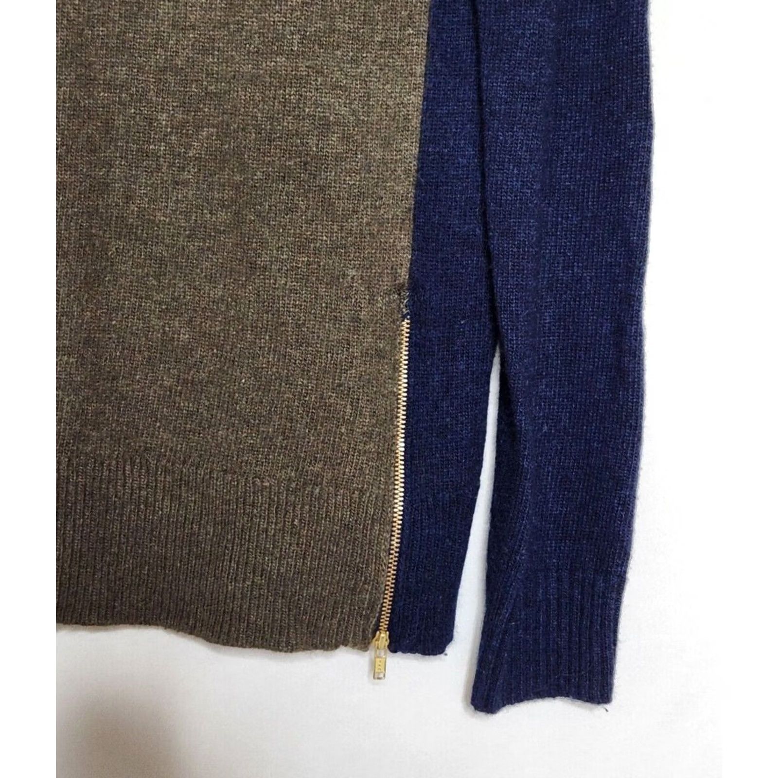J.Crew J. Crew Womens S Colorblock Wool Blend Sweater Pullover Crewneck Zip Accents Size S / US 4 / IT 40 - 4 Thumbnail
