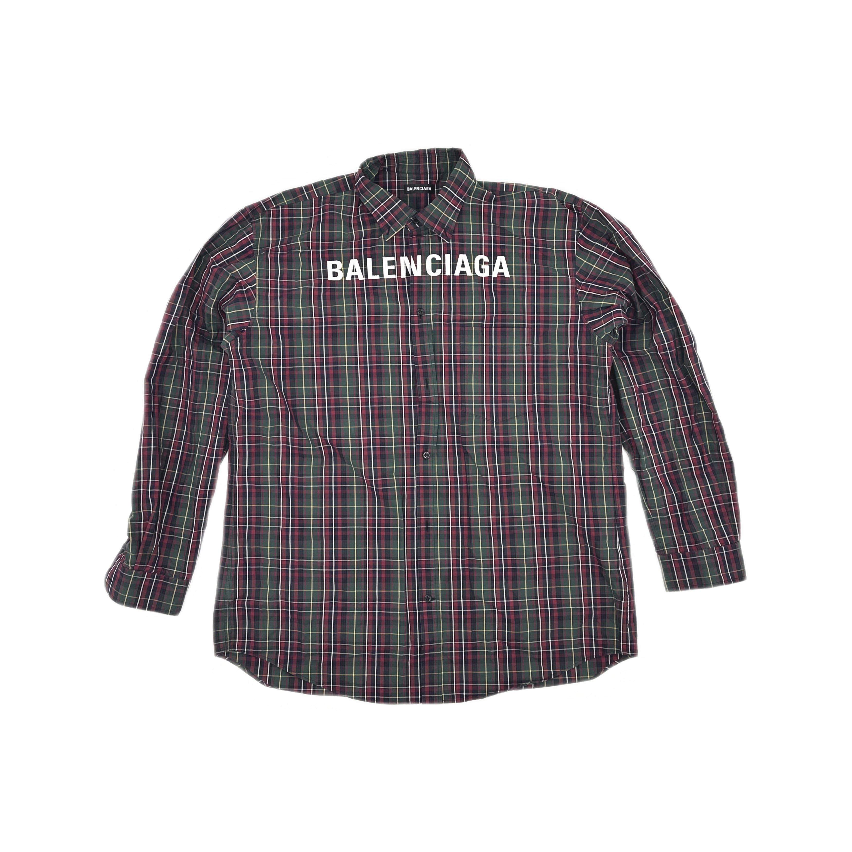 Balenciaga Balenciaga Plaid Logo Button Up Shirt 41 Size US L / EU 52-54 / 3 - 1 Thumbnail