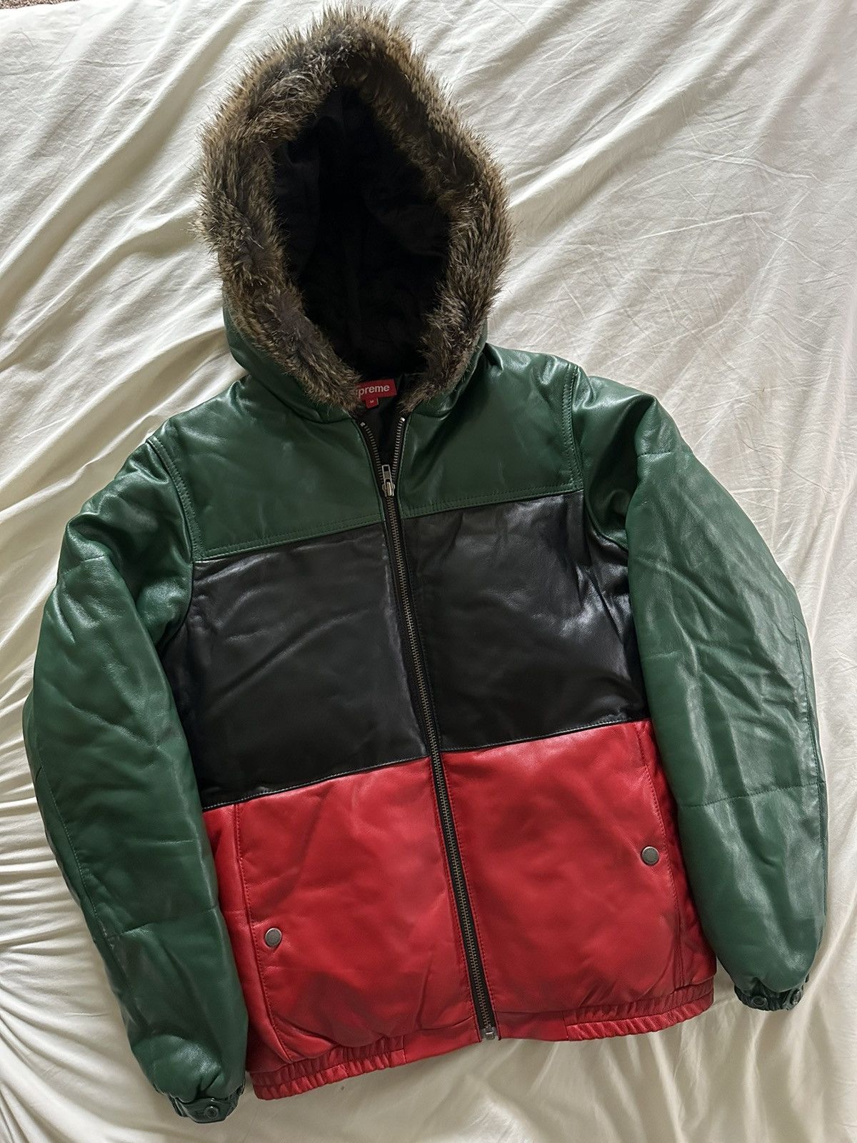 image of Supreme 2012 F/w Leather "gucci" Down Jacket, Men's (Size Medium)