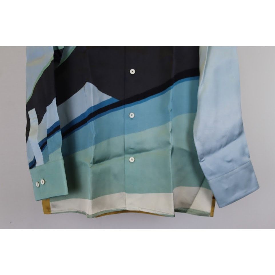Jil Sander o1rshd1 Gas Station Print on Fluid Viscose Shirt Multicolor Size US S / EU 44-46 / 1 - 5 Thumbnail