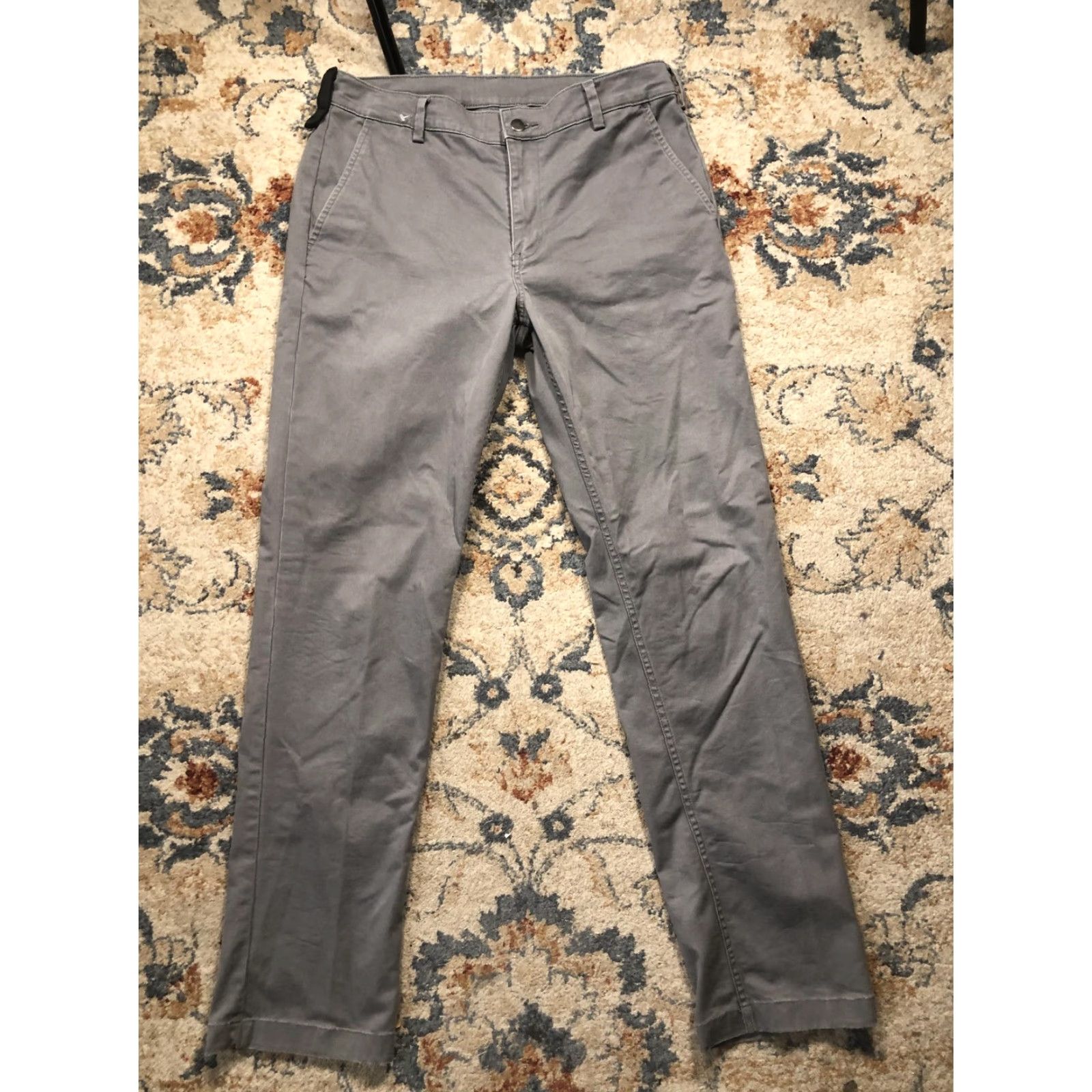 Duluth Trading Company 40 Grit Duluth Trading Pants Mens 34x34 Gray Slim Stretch Chino Casual Workwear Flat Front Size US 34 / EU 50 - 2 Thumbnail