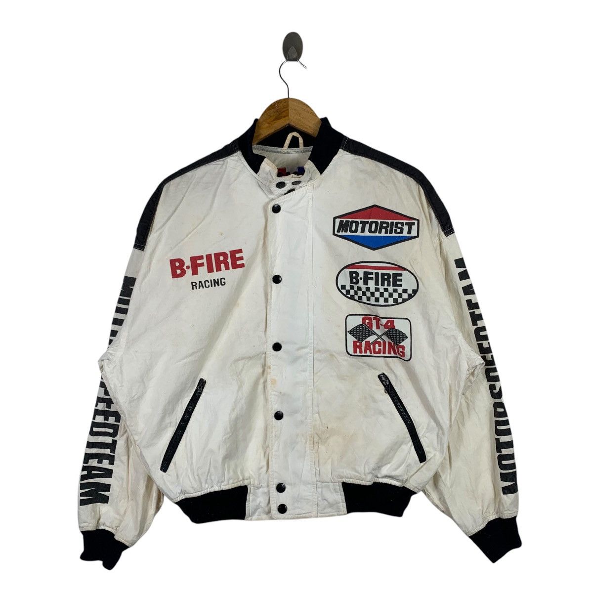 Vintage Vintage 80s BACKFIRE RACING Gt4 Logo Print Motorist Jacket Size US L / EU 52-54 / 3 - 1 Thumbnail
