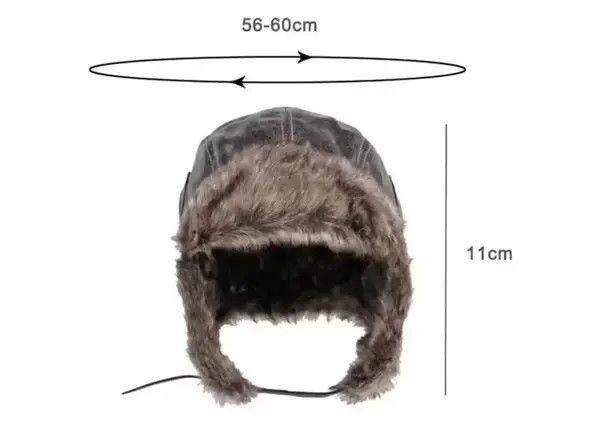 Other Russian Style Black Faux Leather Fur Winter Hat Size ONE SIZE - 4 Thumbnail