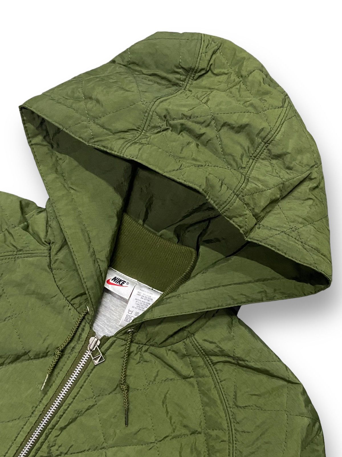 Nike × Vintage Vintage 90s Nike Deadstock TBC Quilted Bomber Hooded Jacket Size M / US 6-8 / IT 42-44 - 7 Thumbnail
