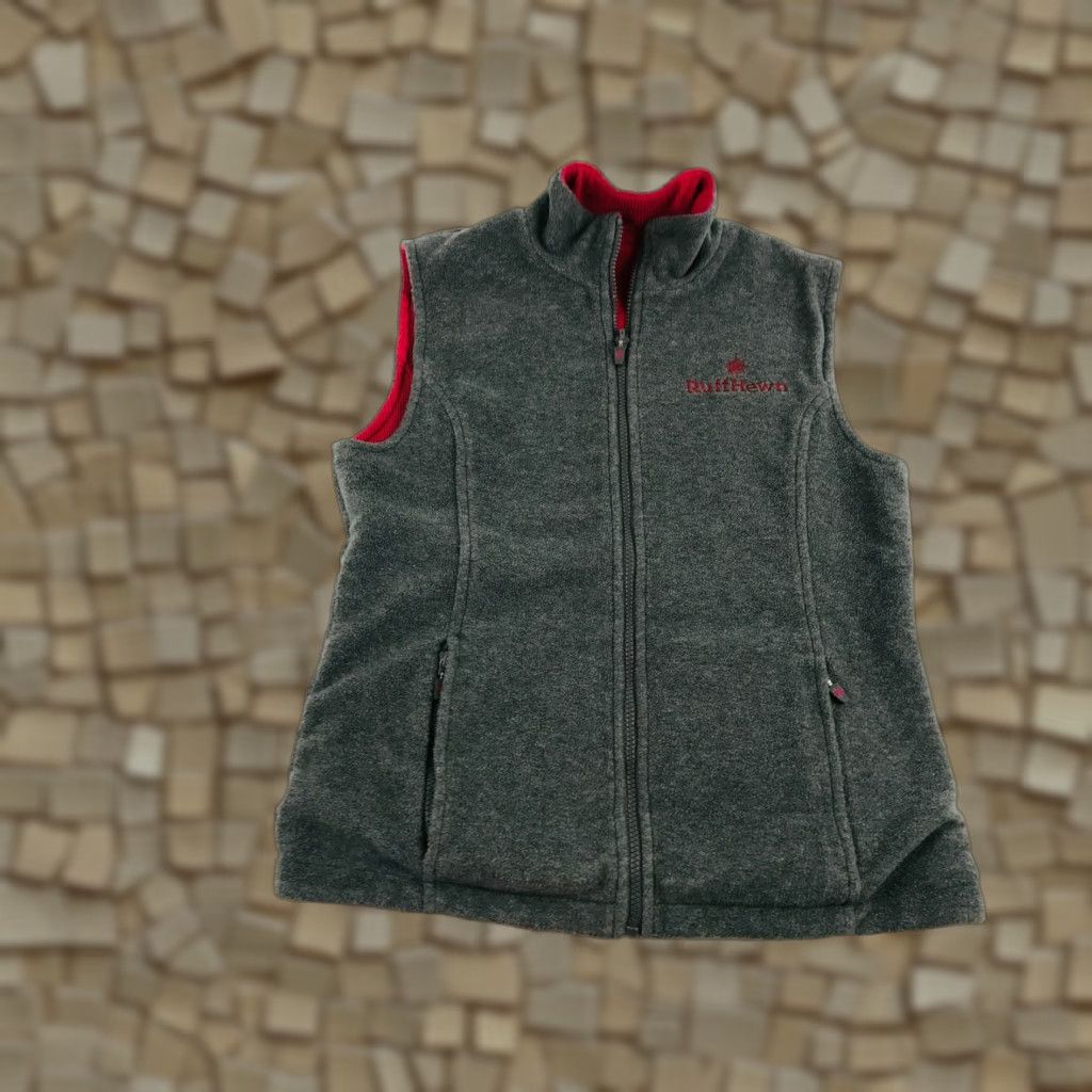 Vintage Ruff Hewn Vest Women's Medium Gray Red Reversible Full Zip Fleece Waffle Modern Outdoor Breathable Size M / US 6-8 / IT 42-44 - 1 Thumbnail