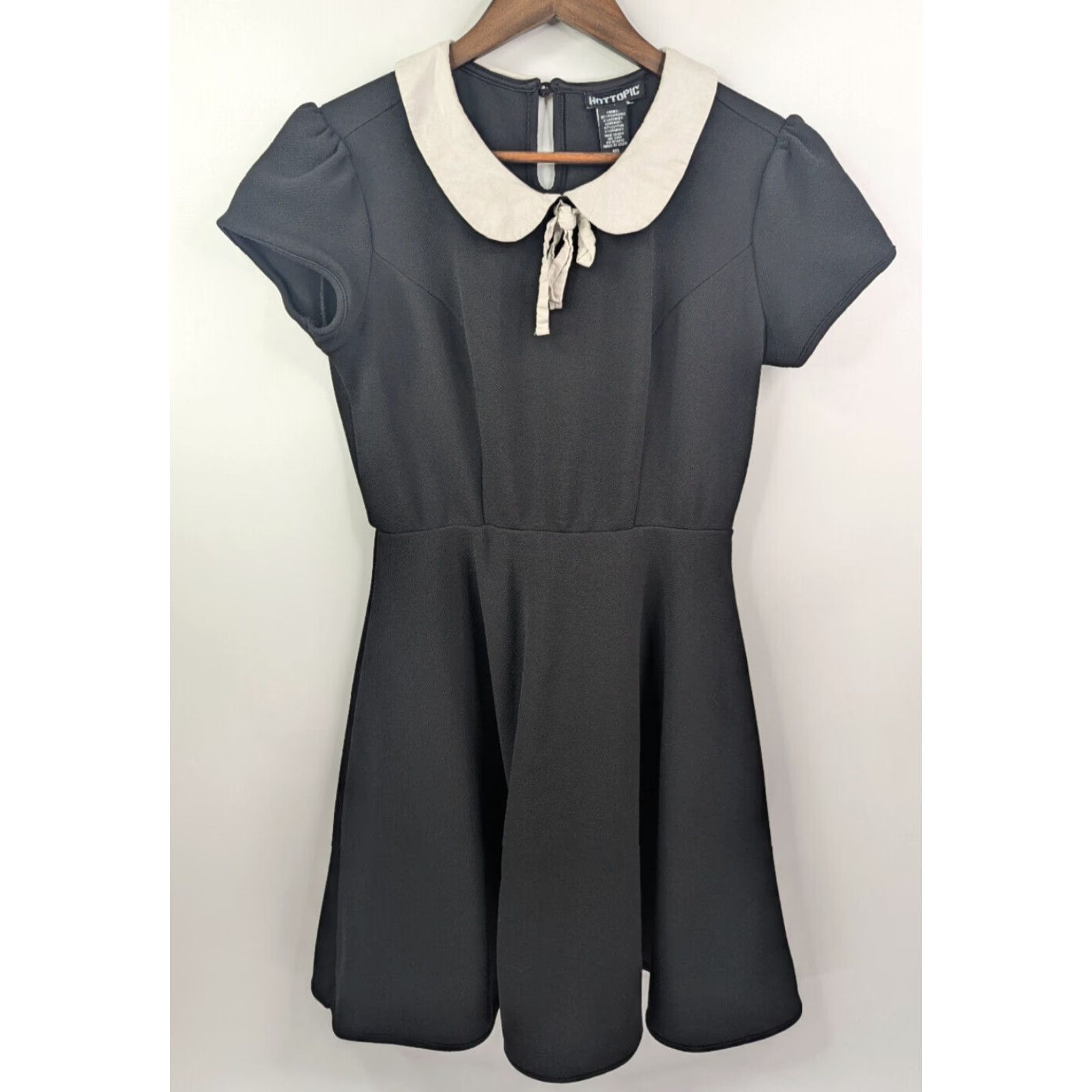 Hot Topic Hot Topic Dress Black Collar Goth Wednesday Adams Vibes Short Sleeve Medium Womens Size 32" / US 10 / IT 46 - 3 Thumbnail