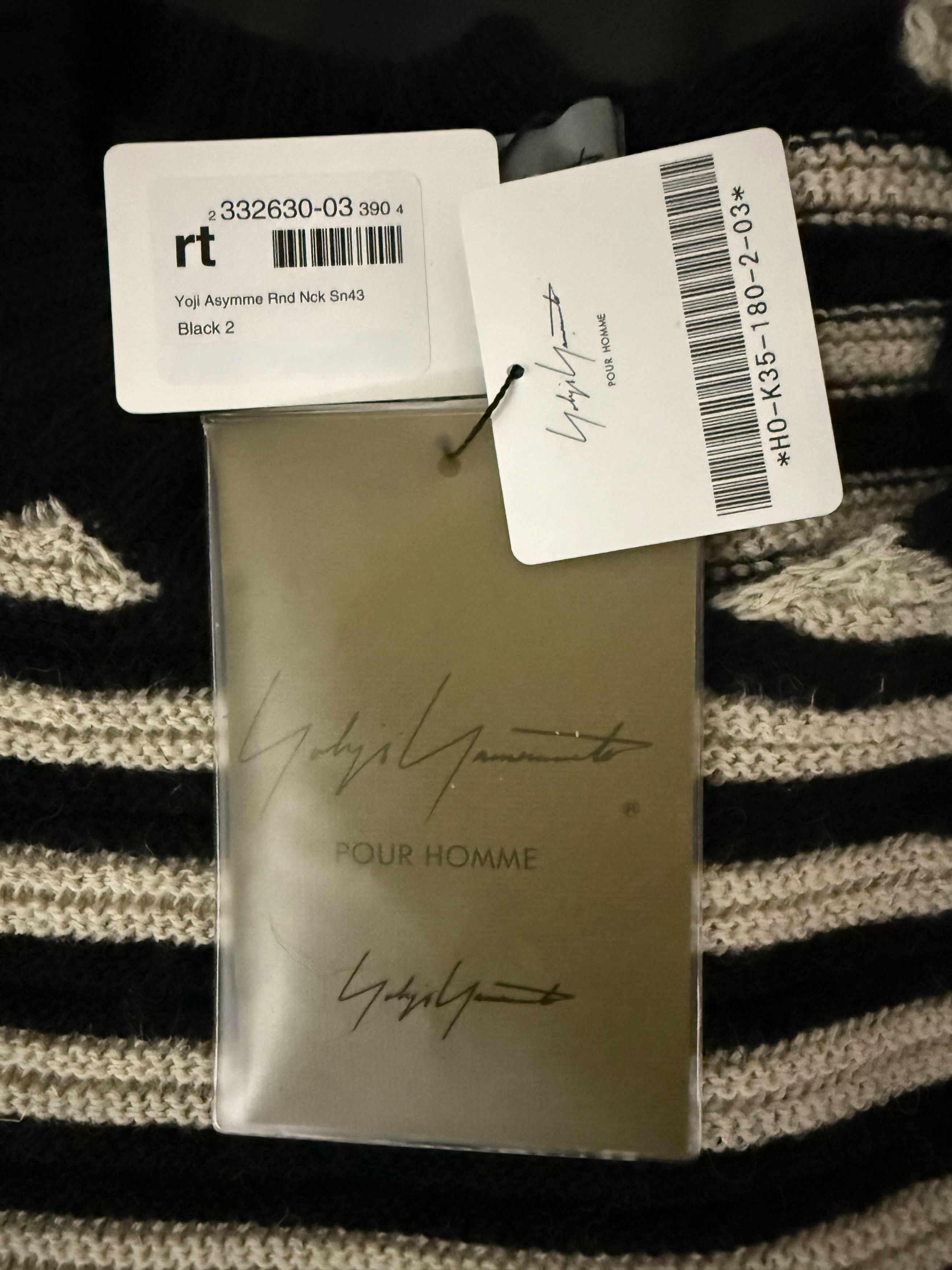 Yohji Yamamoto Asymmetric Striped Knit Size US L / EU 52-54 / 3 - 20 Thumbnail