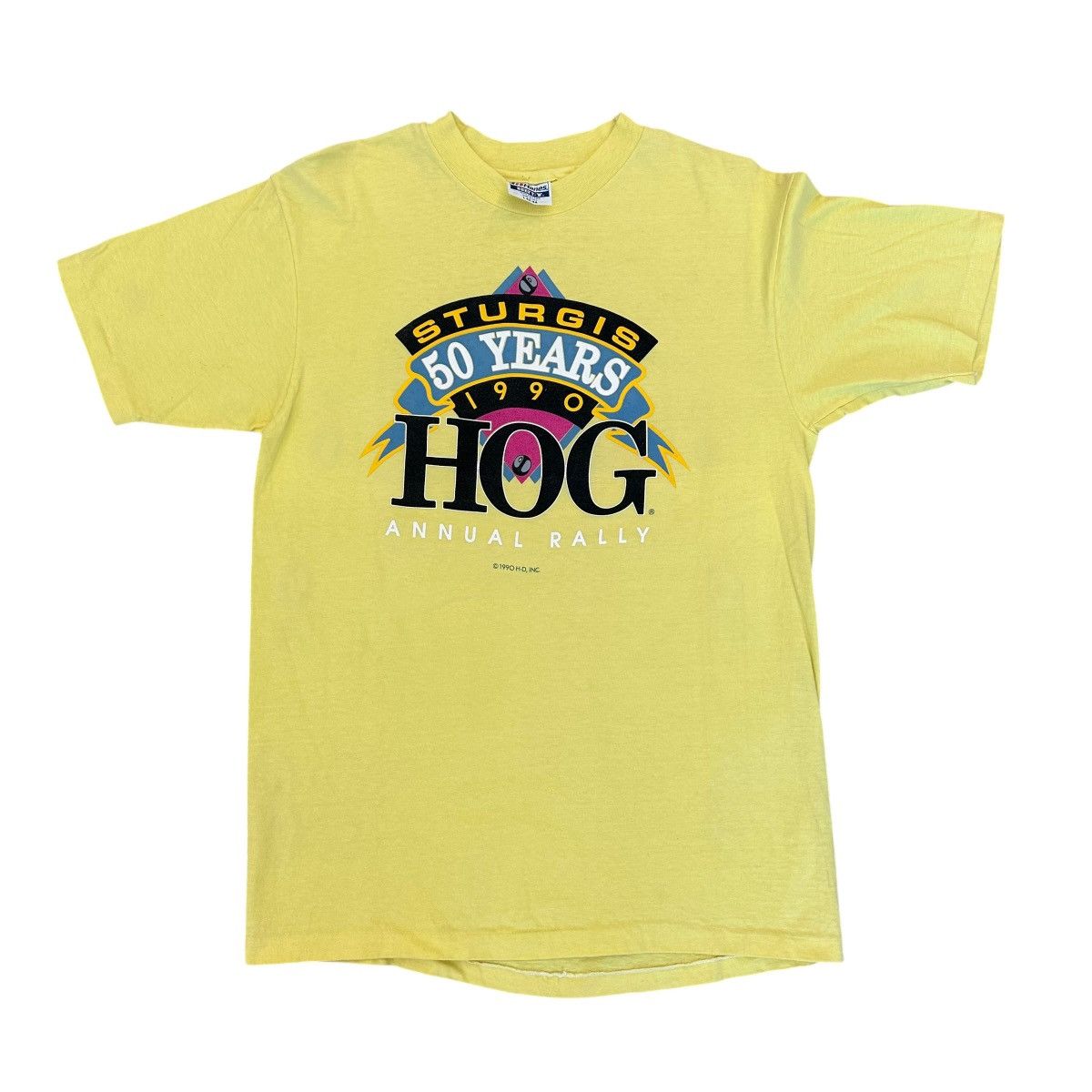 Hanes Vintage 1990 Sturgis 50th Anniversary Hog rally shirt size L Size US L / EU 52-54 / 3 - 1 Thumbnail