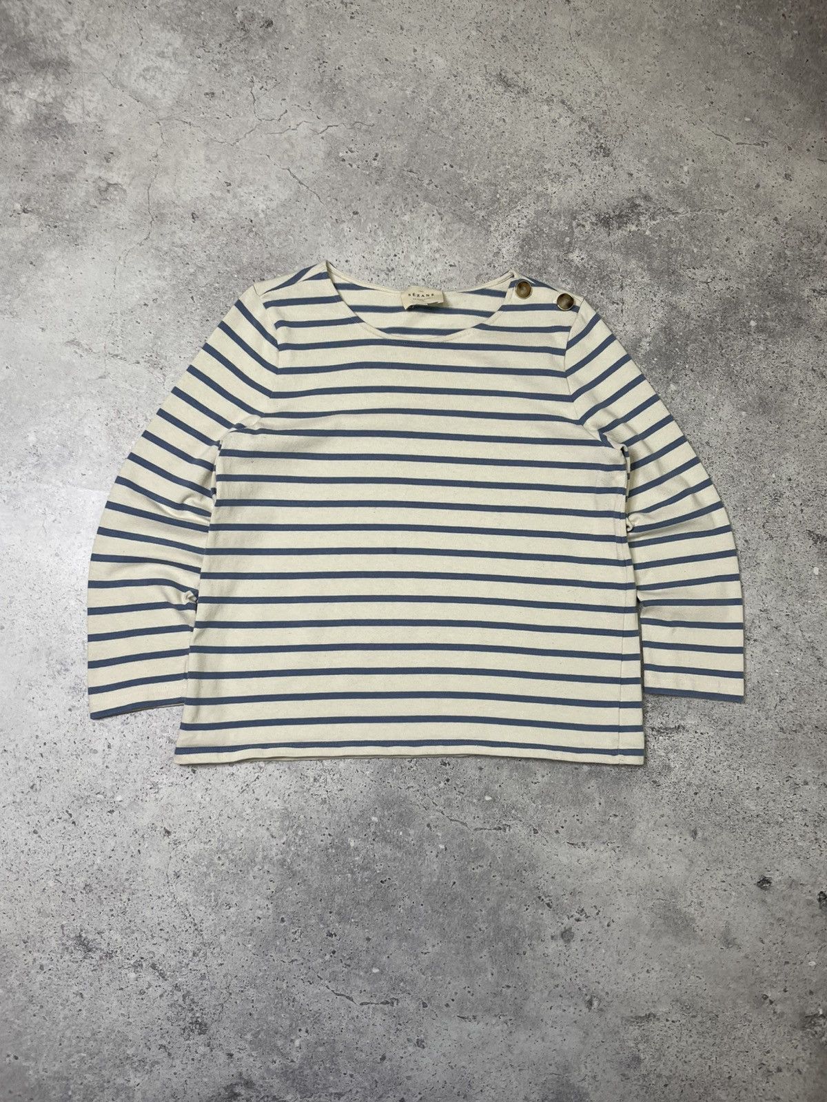 Sezane Sézane Colette Marinière Cotton Striped Blue White Sweater Size M / US 6-8 / IT 42-44 - 1 Thumbnail