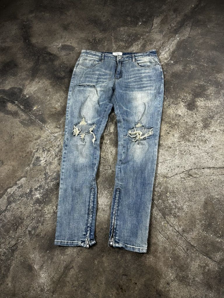 Japanese Brand OMG Dope Collection Distressed Skinny Biker Jeans Size US 36 / EU 52 - 1 Thumbnail