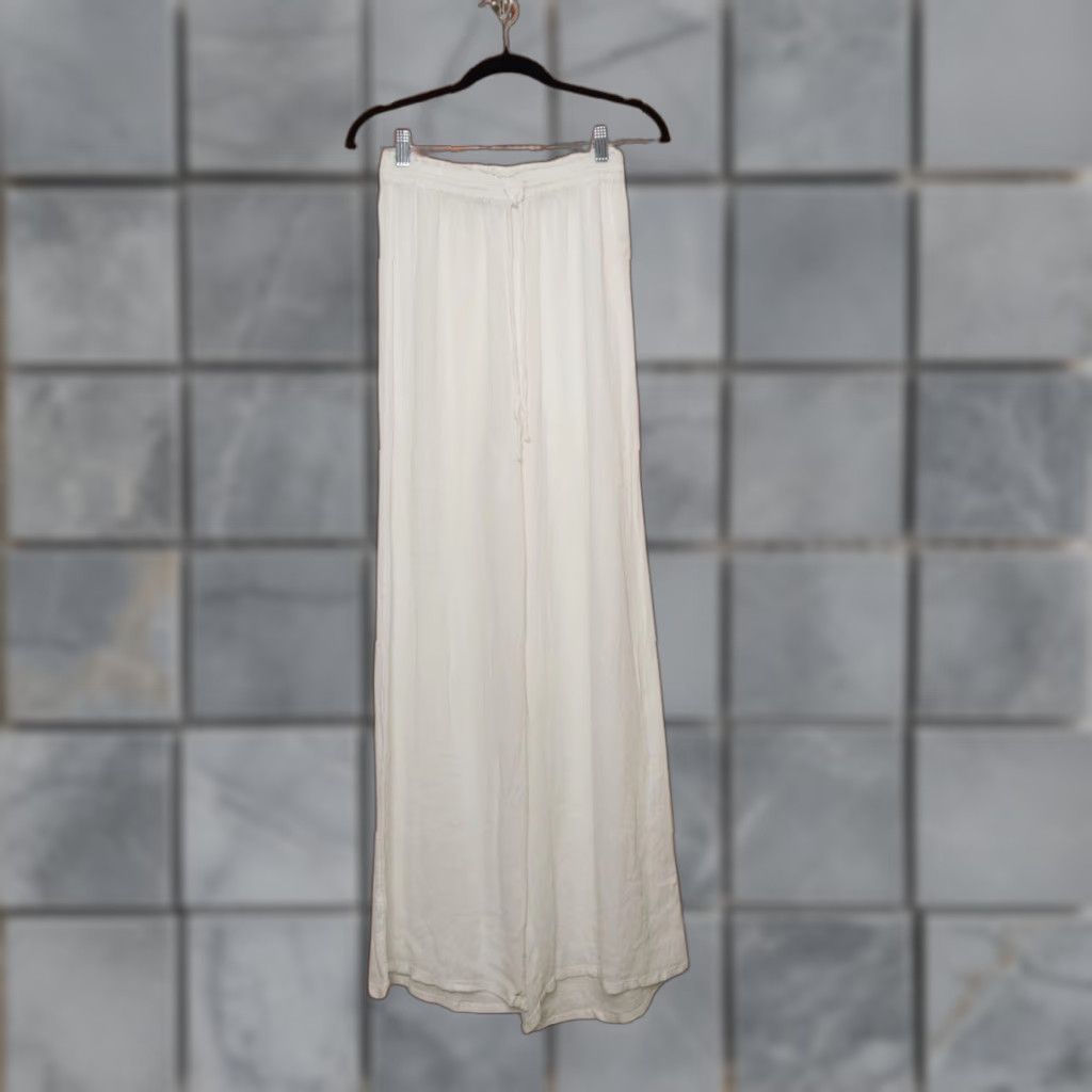 Vintage VINTAGE y2k IIsla & Bird Pants White Beach Resort Cover - Elastic Waist, 4, Regular, Women, 41 Length, 27 Inseam, 13 Rise, White, Pants Size ONE SIZE - 1 Thumbnail