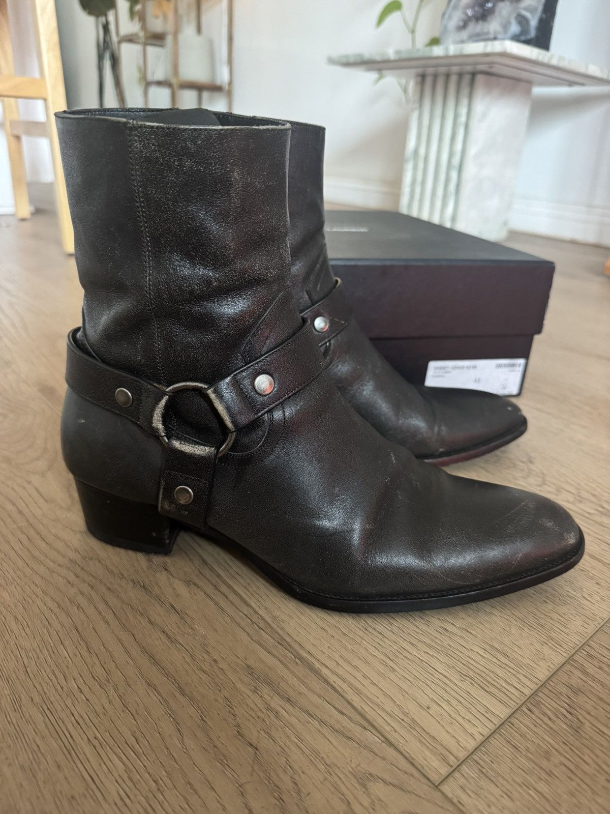 Saint Laurent Paris Harness Wyatts “Vintage Black” Size US 10 / EU 43 - 1 Thumbnail