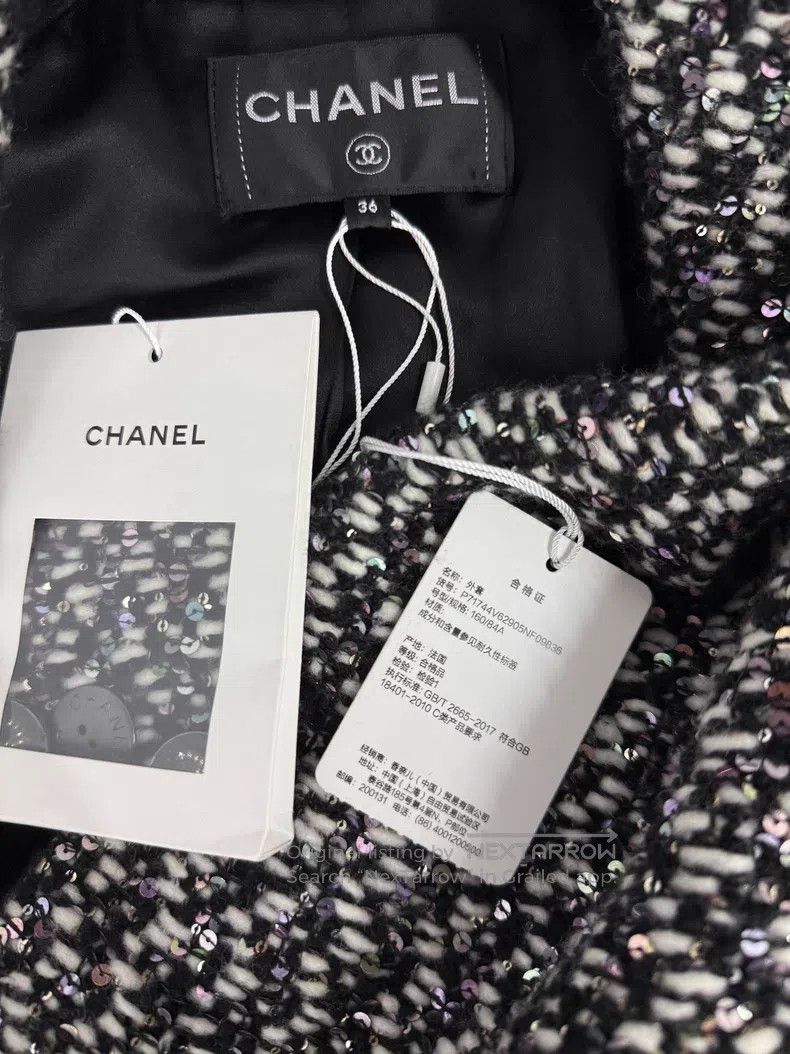 Chanel Chanel Black and white sequin tweed lapel double-breasted Size XS / US 0-2 / IT 36-38 - 4 Thumbnail