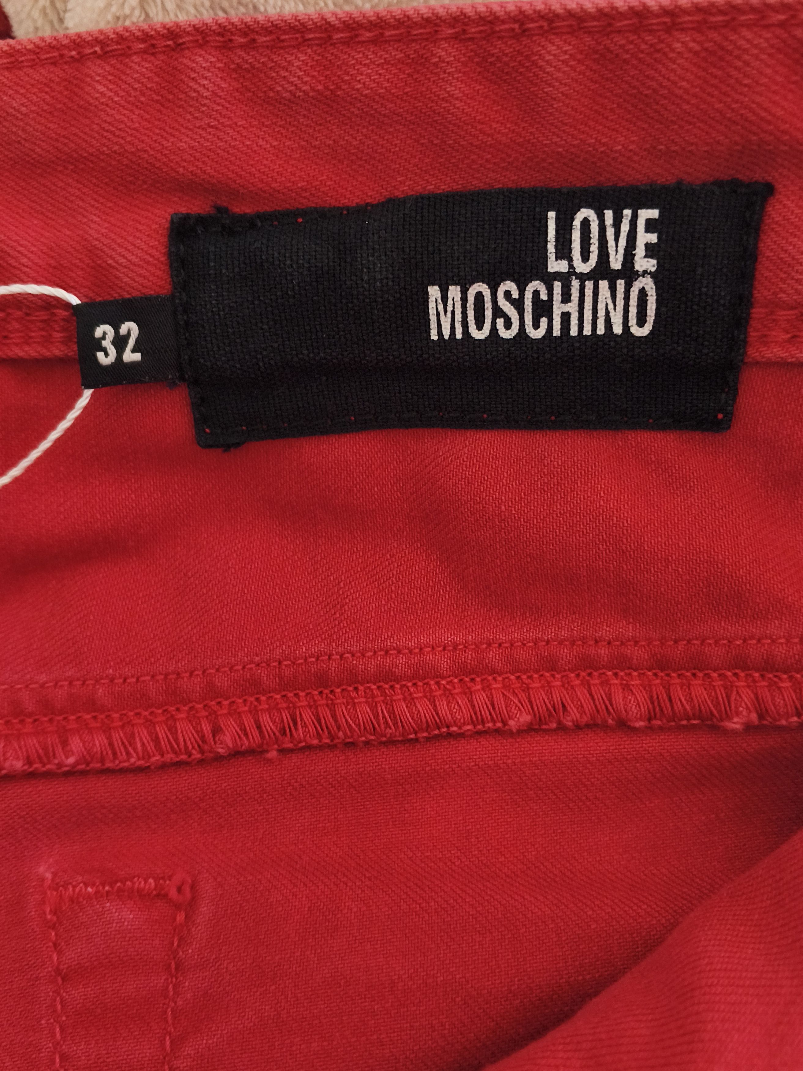 Love Moschino Y2K Love Moschino Red Slim Fit Stretch Denim Jeans Size 32" / US 10 / IT 46 - 10 Thumbnail