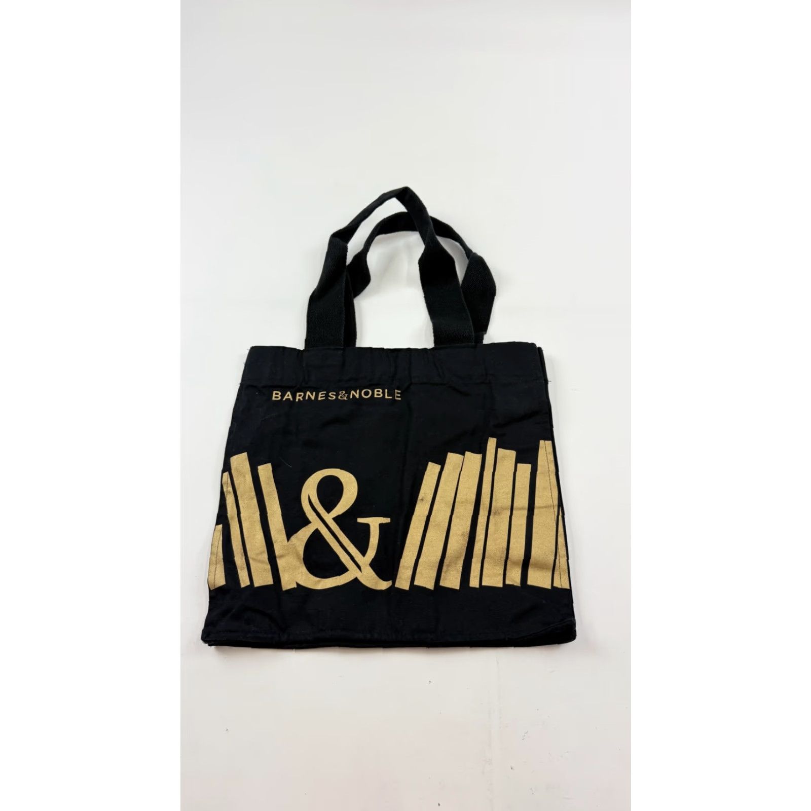 Vintage Barnes & Noble Tote Bag Black Gold Ampersand Books Reusable Bookstore Shopper Size ONE SIZE - 2 Thumbnail
