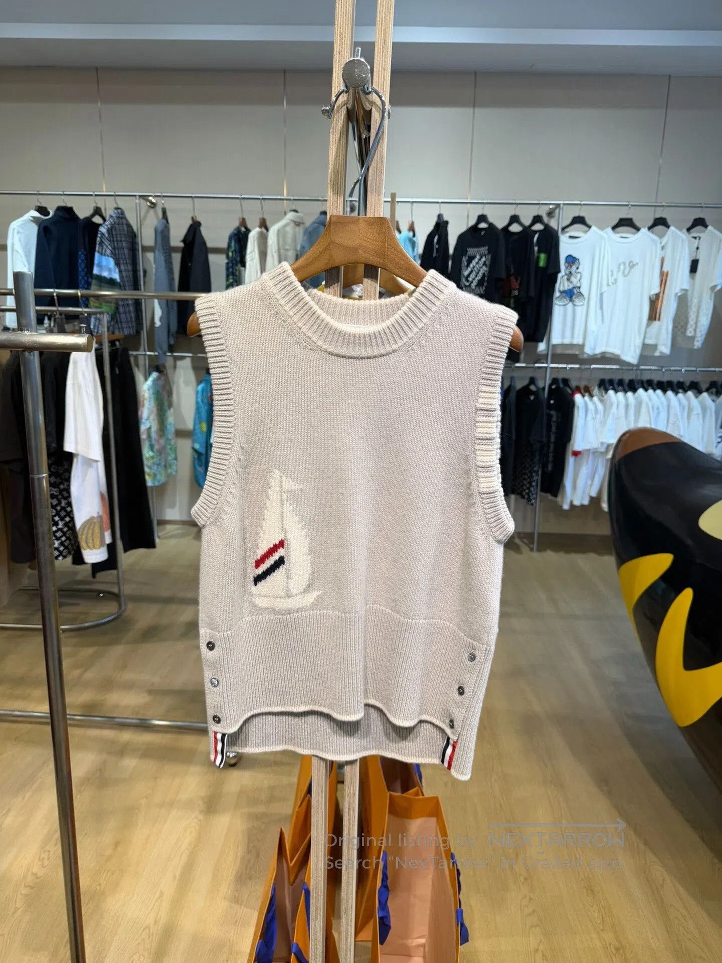 Thom Browne Thom Browne Beige Sailboat Wool Vest. Size US XS / EU 42 / 0 - 1 Thumbnail