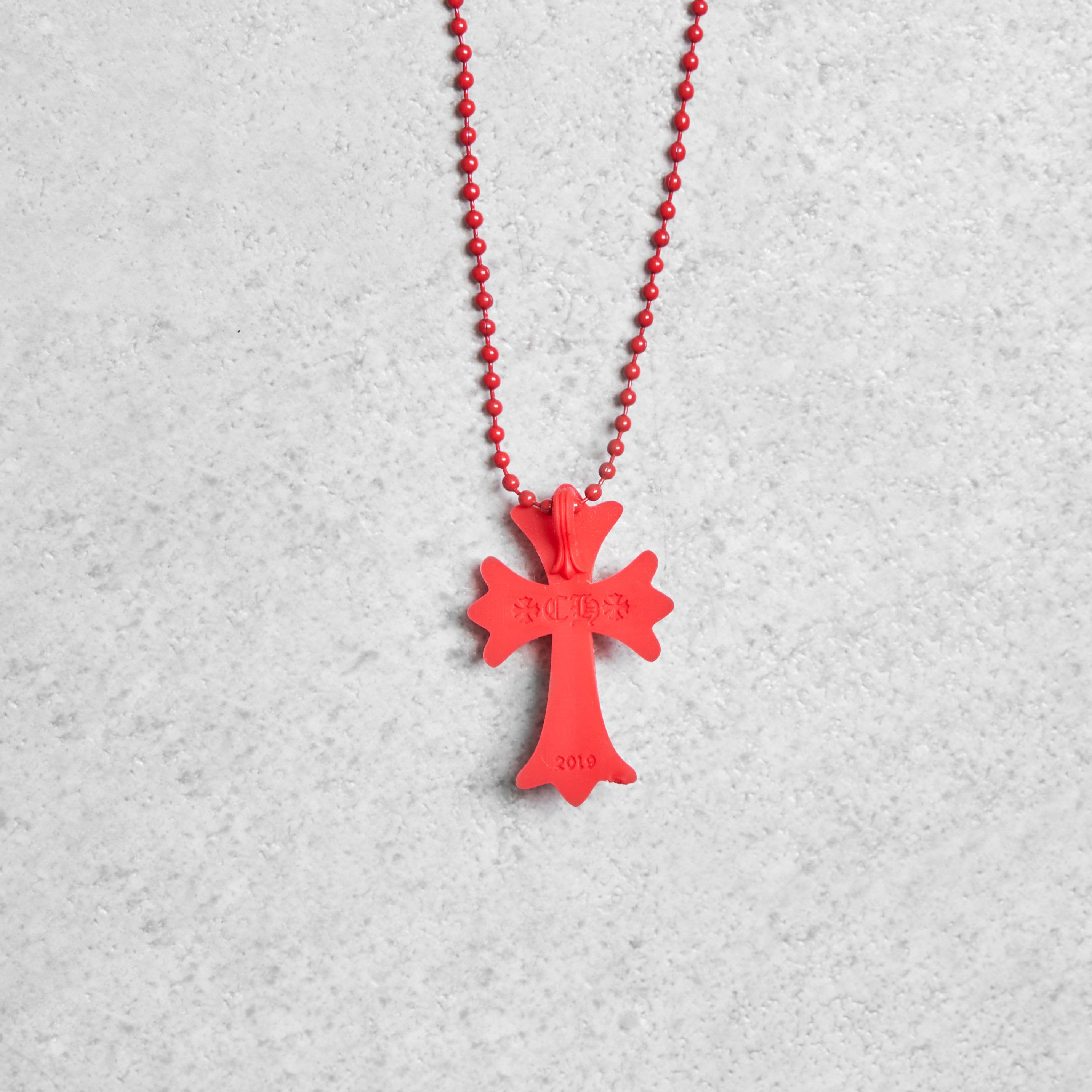 Chrome Hearts Chrome Hearts Silicrome Cross Necklace Red Size ONE SIZE - 4 Thumbnail