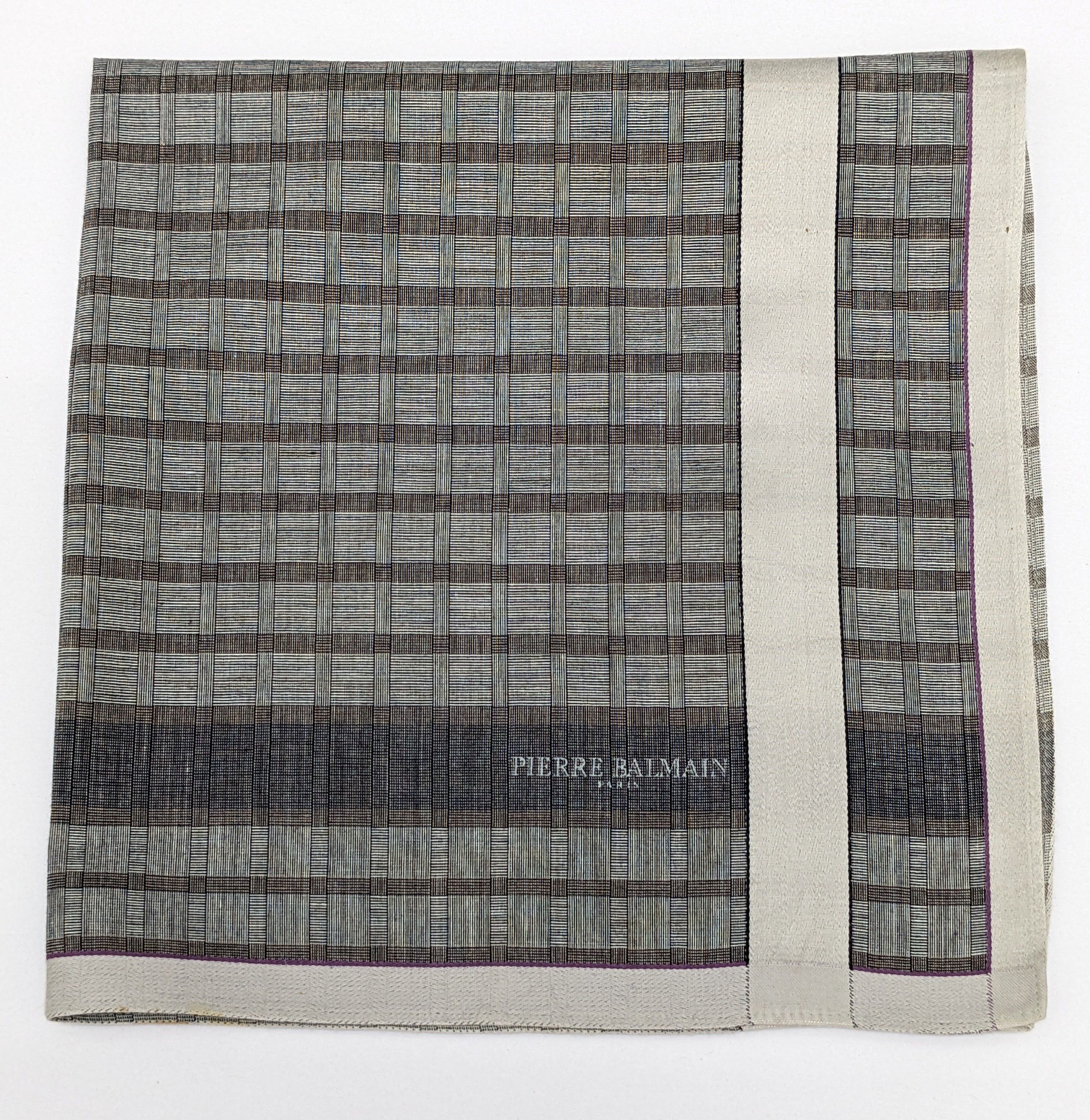 Pierre Balmain Vintage Pierre Balmain Paris Handkerchief Plaid Check Size ONE SIZE - 1 Thumbnail
