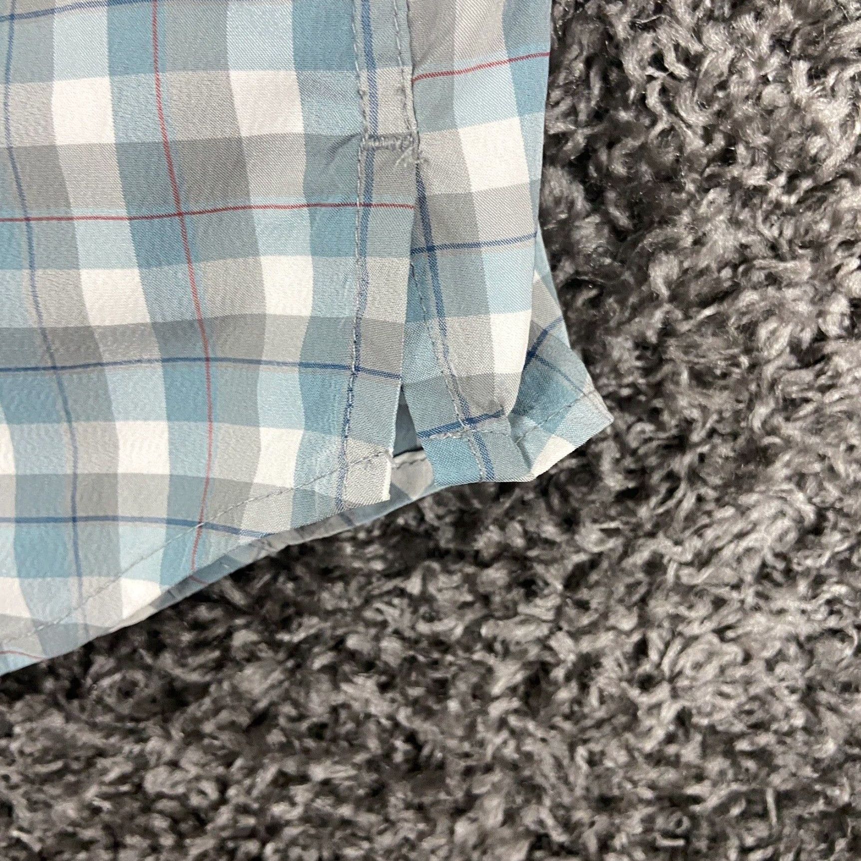Vintage REI Shirt Blue Plaid Outdoor Button-Up Short Sleeve Men L Size US 33 - 2 Thumbnail