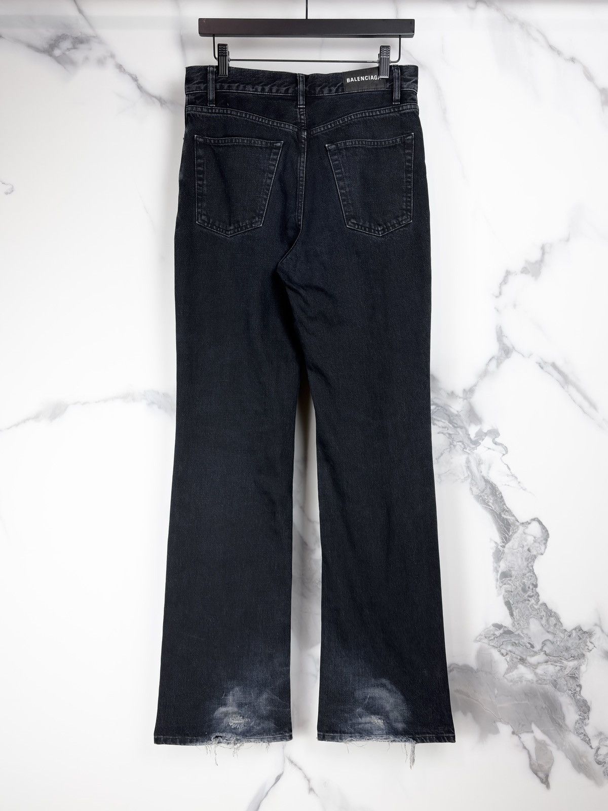 Balenciaga AW19 Balenciaga Sample Black Dyed Bootcut Flared Denim Jeans Size US 29 - 3 Thumbnail