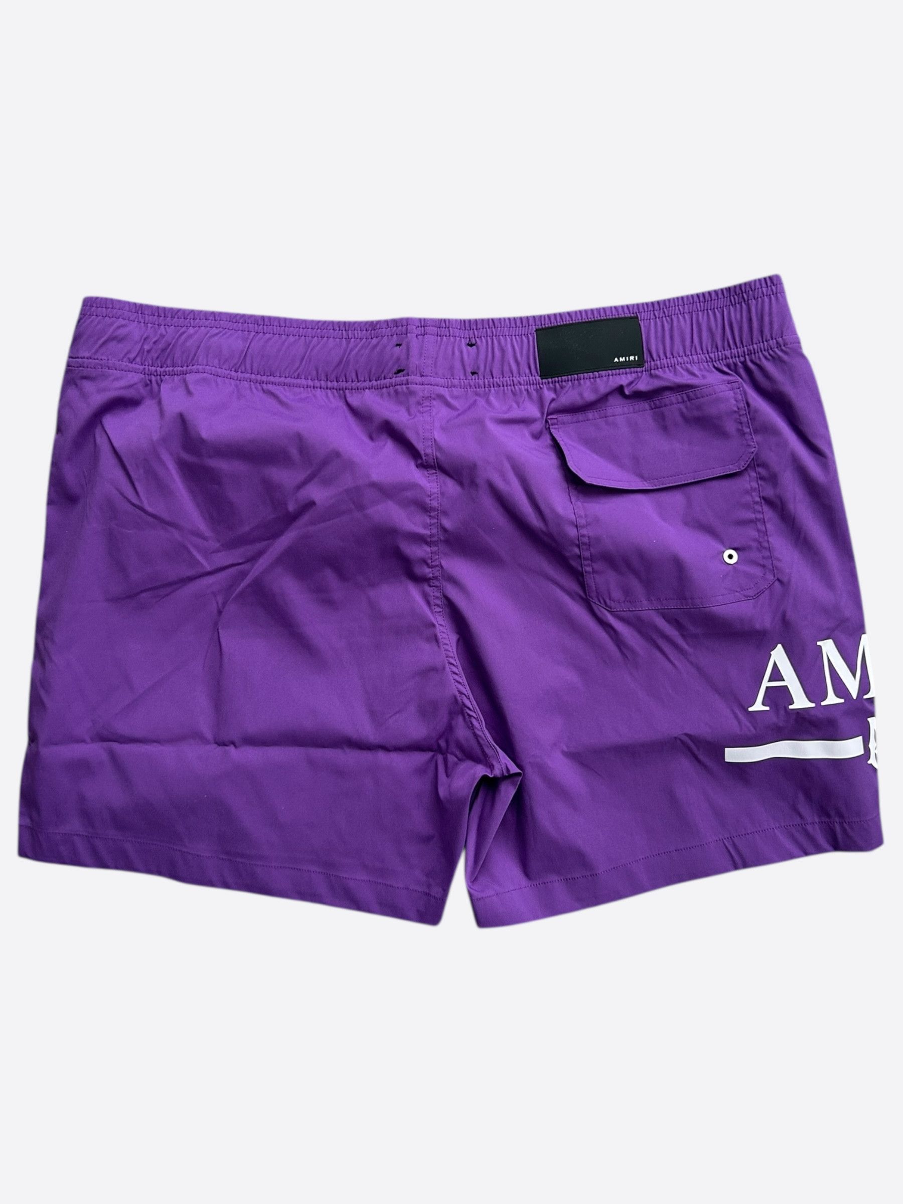 Amiri Amiri Purple & White MA Bar Logo Swimshorts Size US 40 / EU 56 - 2 Thumbnail