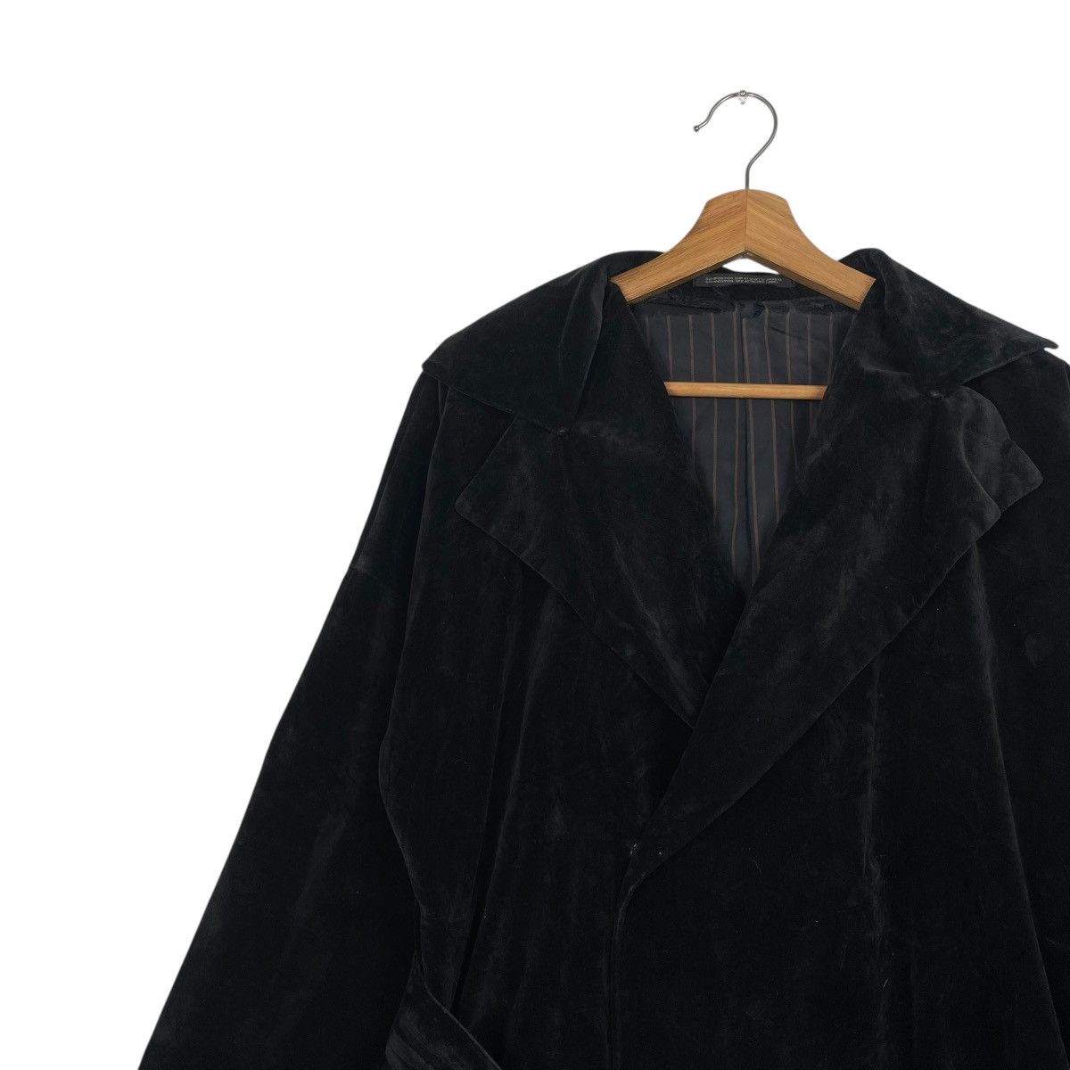 Yohji Yamamoto Y’s Yohji Yamamoto Black Velvet Long Coat Size L / US 10 / IT 46 - 7 Thumbnail