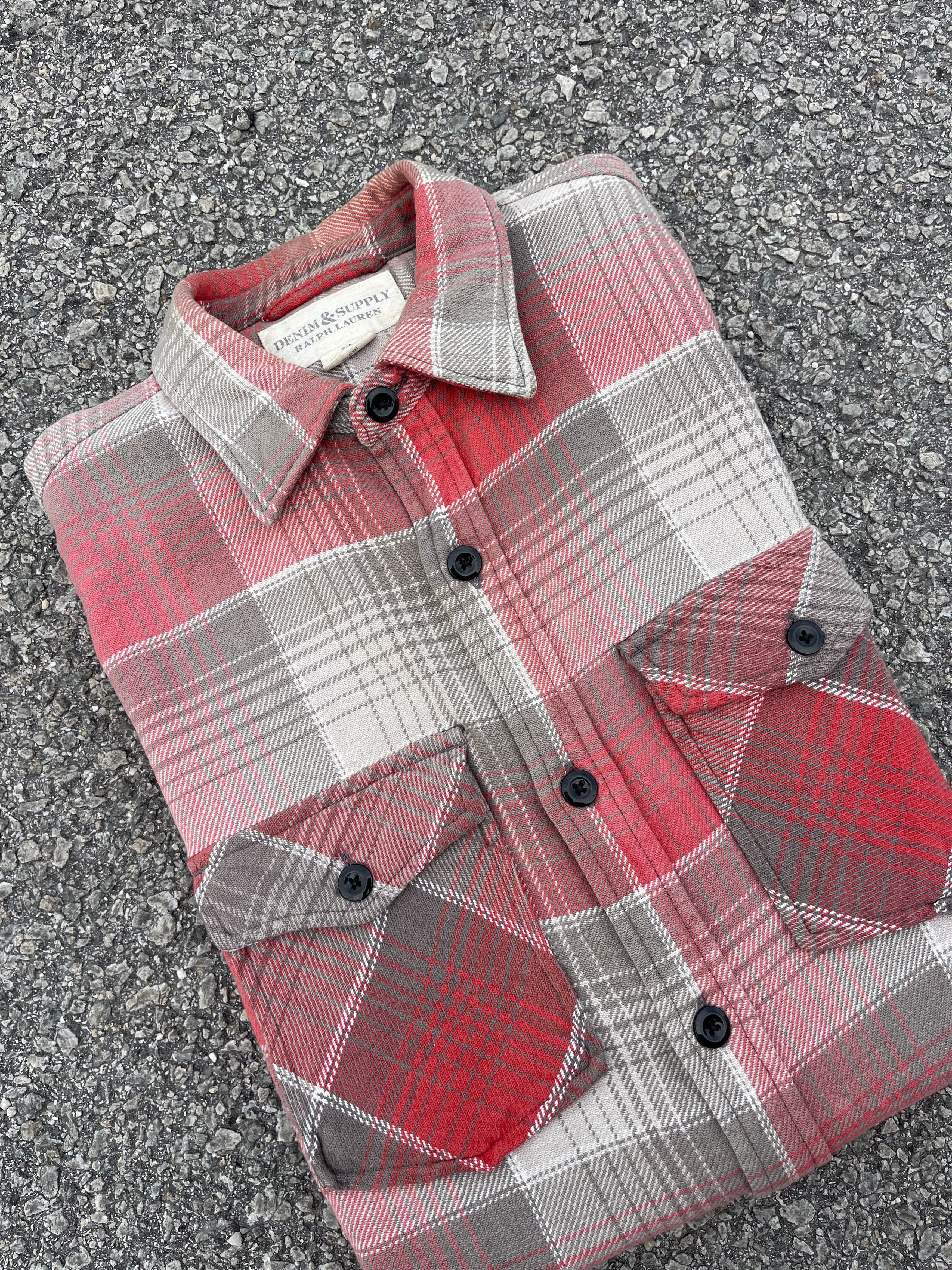 Denim & Supply Ralph Lauren Ultra Heavy Flannel Double Sided Pocket Faded sun of The Day Size US S / EU 44-46 / 1 - 1 Thumbnail