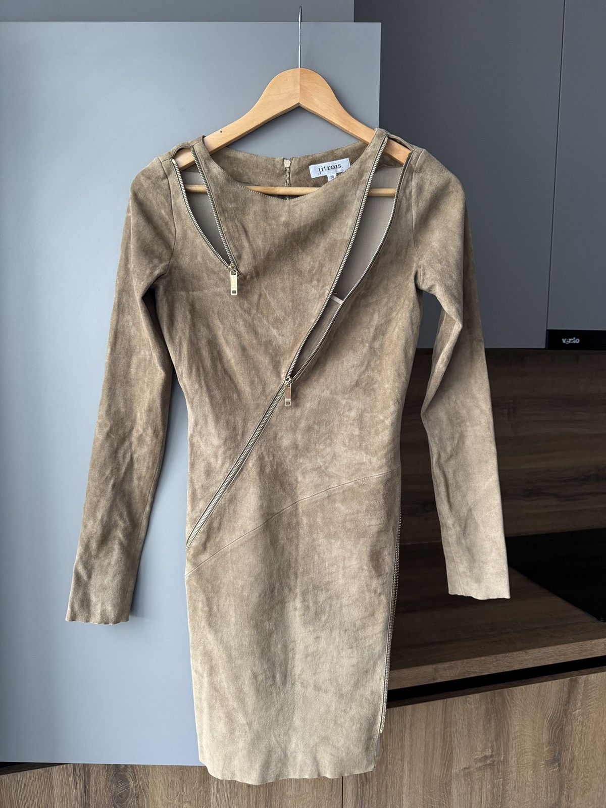 Jitrois RRP:3090$ Jitrois Stretch Suede Leather Multi Zip Dress Size XS / US 0-2 / IT 36-38 - 1 Thumbnail