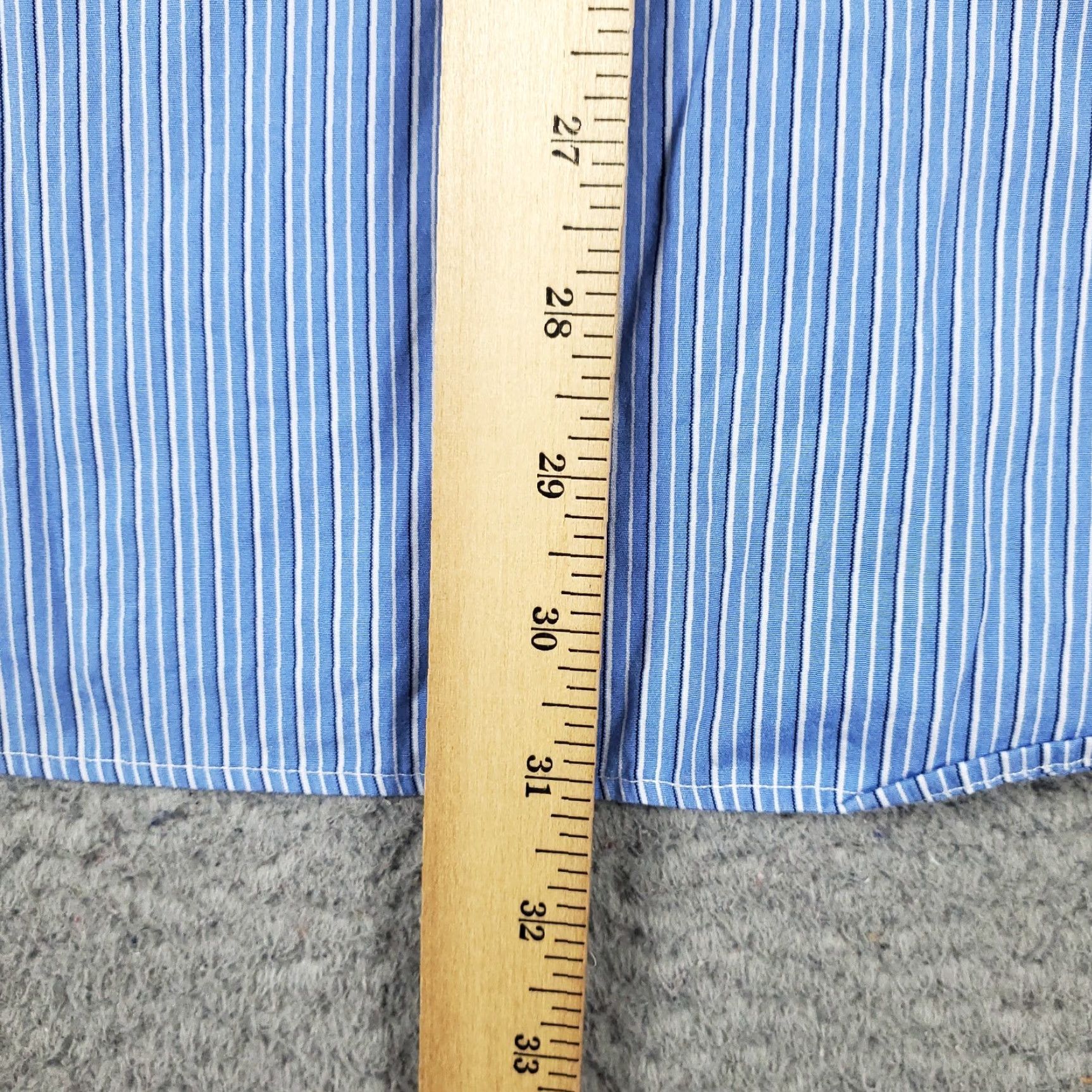 Ralph Lauren Ralph Lauren Dress Shirt Mens 16.5 Blue Striped Long Sleeve Button-Down Regular Fit Size 42R - 4 Thumbnail