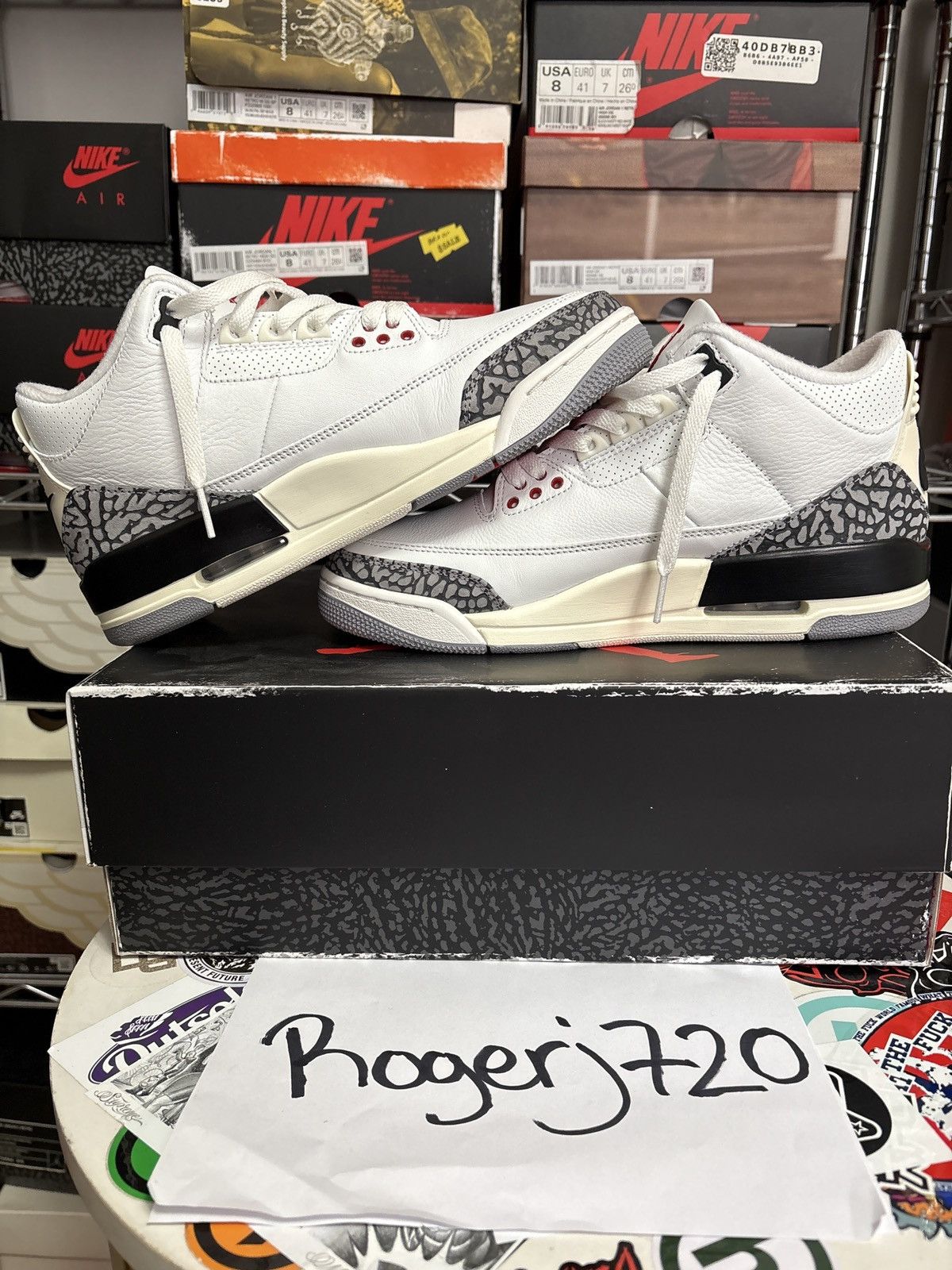 Jordan Brand Air Jordan White Cement 3 (Reimagined) Size US 8 / EU 41 - 5 Thumbnail