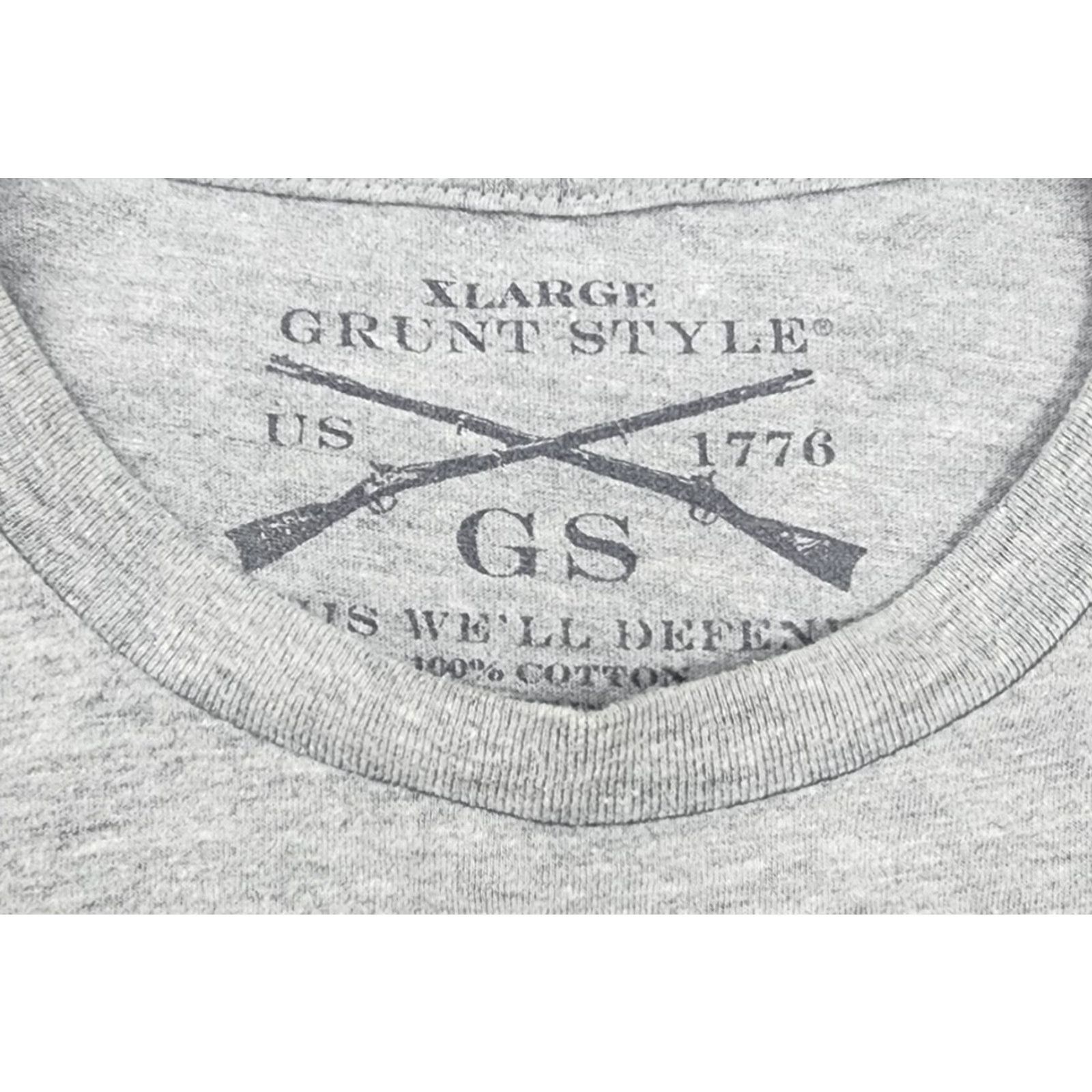 Vintage Grunt Style Shirt Mens Extra Large Gray This We'll Defend American Flag Graphic Shirt? Size US XL / EU 56 / 4 - 7 Thumbnail