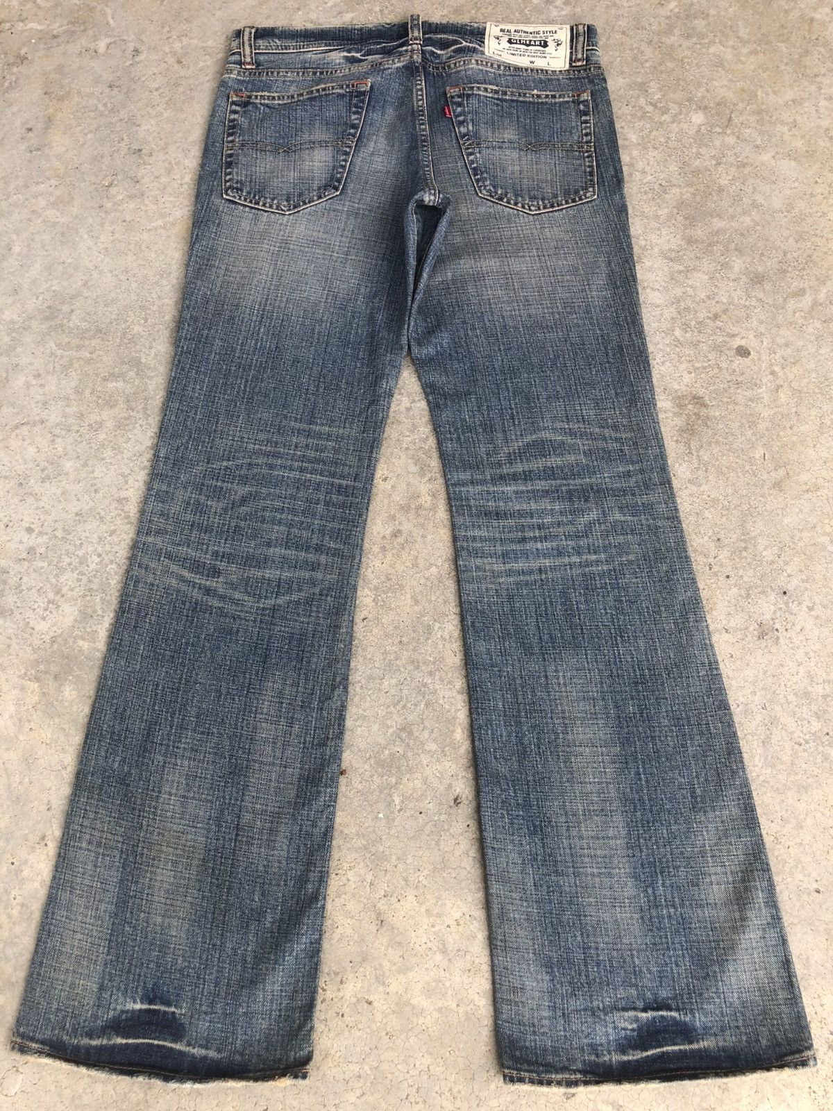 If Six Was Nine Japanese GLHEART Flared Jeans Bootcut Mud Wash Distressed Size US 33 - 4 Thumbnail
