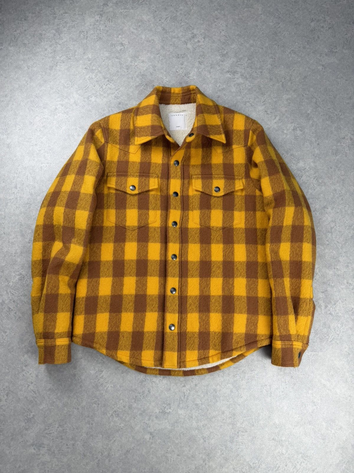 Sandro Sandro Paris Wool Overshirt Check Sherpa Jacket Size S Size US S / EU 44-46 / 1 - 1 Thumbnail