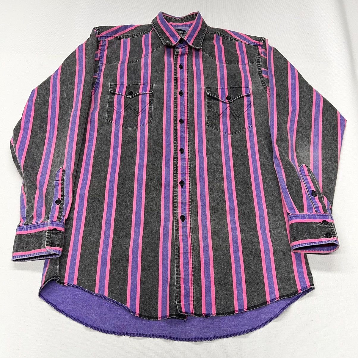 Vintage × Wrangler Wrangler Brushpopper Shirt 15.5 33 Pink Purple Western Rodeo Size US M / EU 48-50 / 2 - 1 Thumbnail