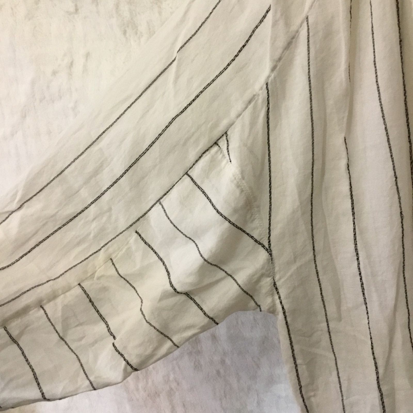 Joie Joie White and Black Striped Peasant Tassel Top Size M / US 6-8 / IT 42-44 - 6 Thumbnail