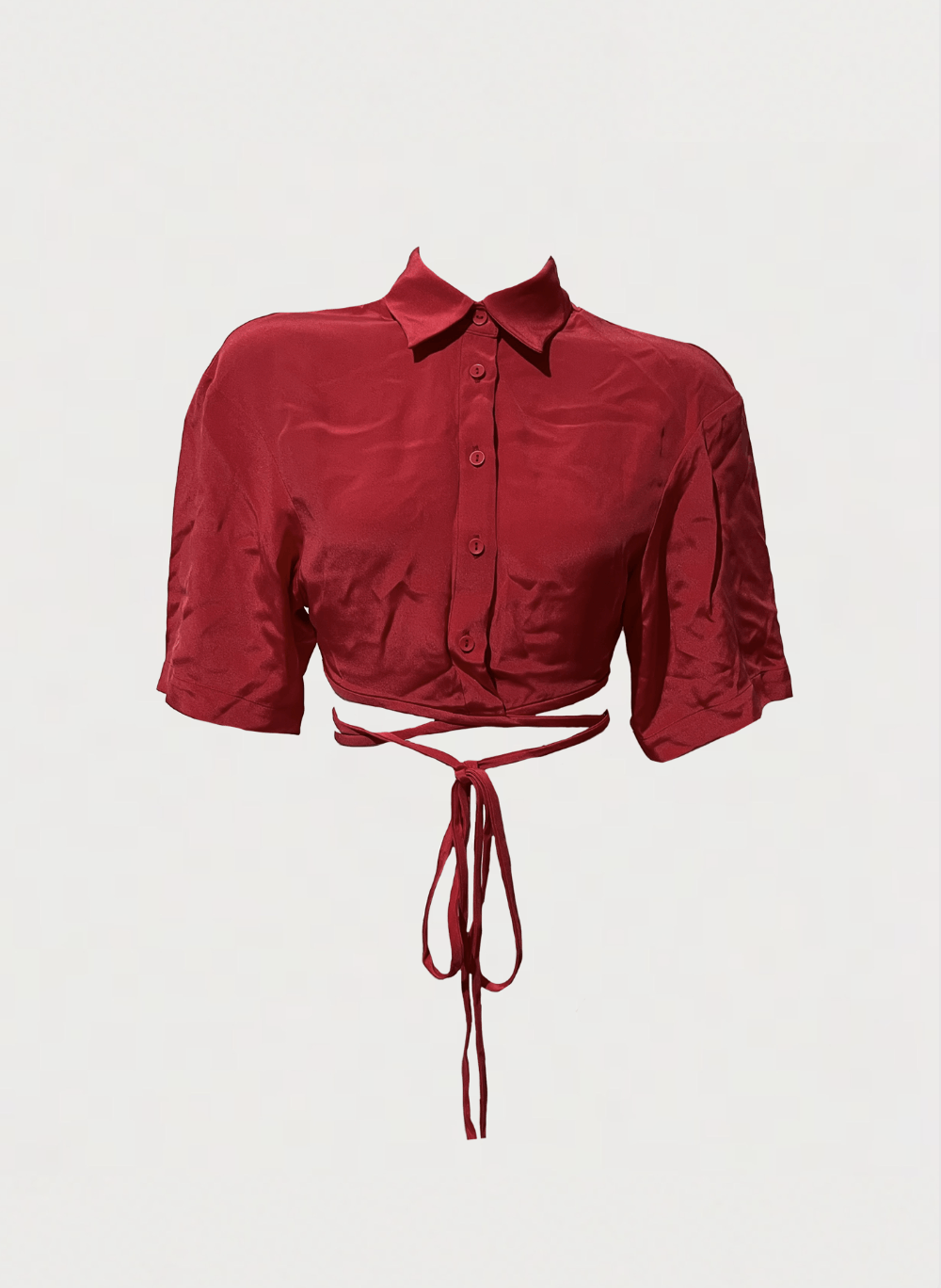 Christopher Esber Short Sleeve Cropped Tie Shirt Size XS / US 0-2 / IT 36-38 - 1 Thumbnail