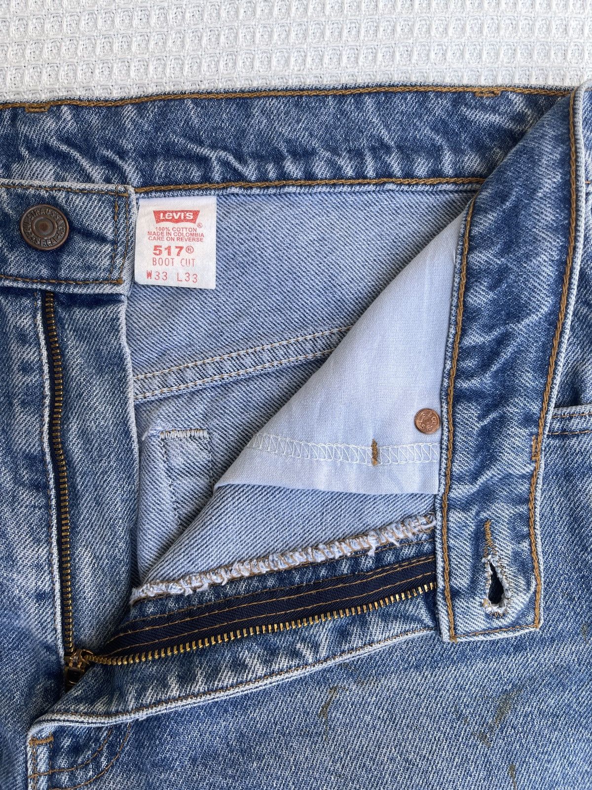 Levi's Rare🔥Vtg 90s Levis 517 Boot Cut Light Wash Jeans Size US 33 - 7 Thumbnail
