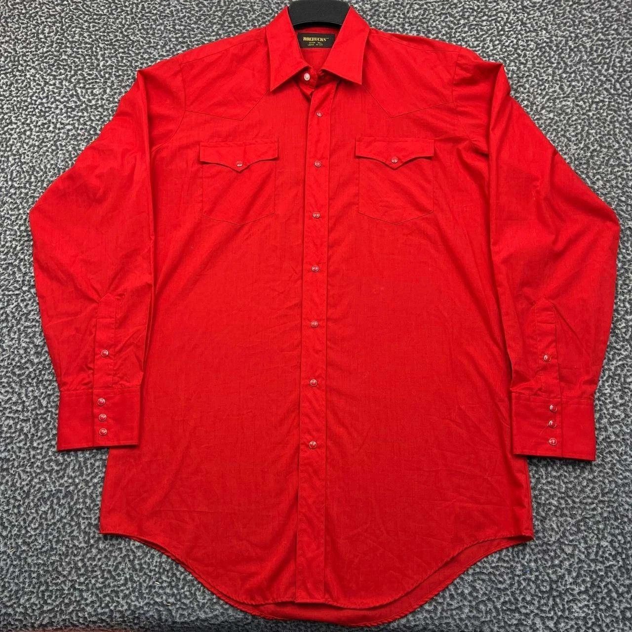 Other Vintage Roebucks Button Up Shirt Men 16-16.5 LT Pearl Button Size US L / EU 52-54 / 3 - 1 Thumbnail
