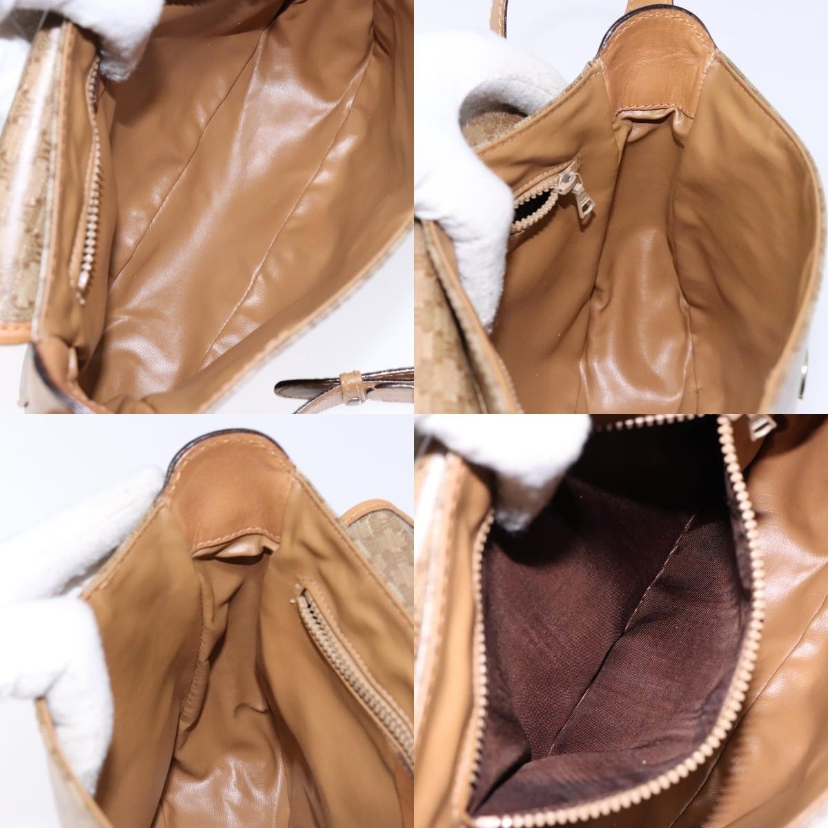 Celine CELINE Macadam Canvas Shoulder Bag Pvc Beige Gold Size ONE SIZE - 12 Thumbnail