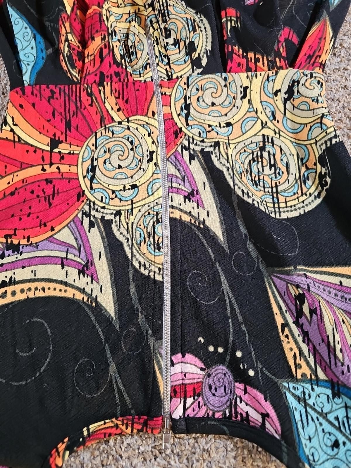 Designer LuLaRoe Dress Floral Multicolor Medium Back Zipper Size M / US 6-8 / IT 42-44 - 7 Thumbnail
