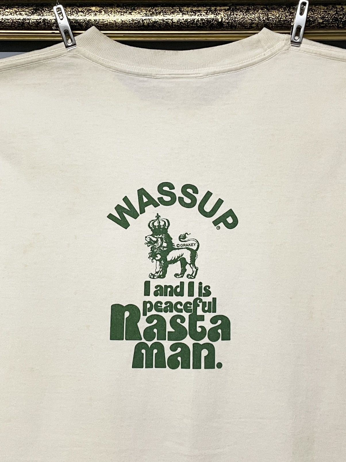 Japanese Brand Vintage 1990s Streetwear Wassup ‘Ganja’ Art By Grakey Tshirr Size US M / EU 48-50 / 2 - 6 Thumbnail