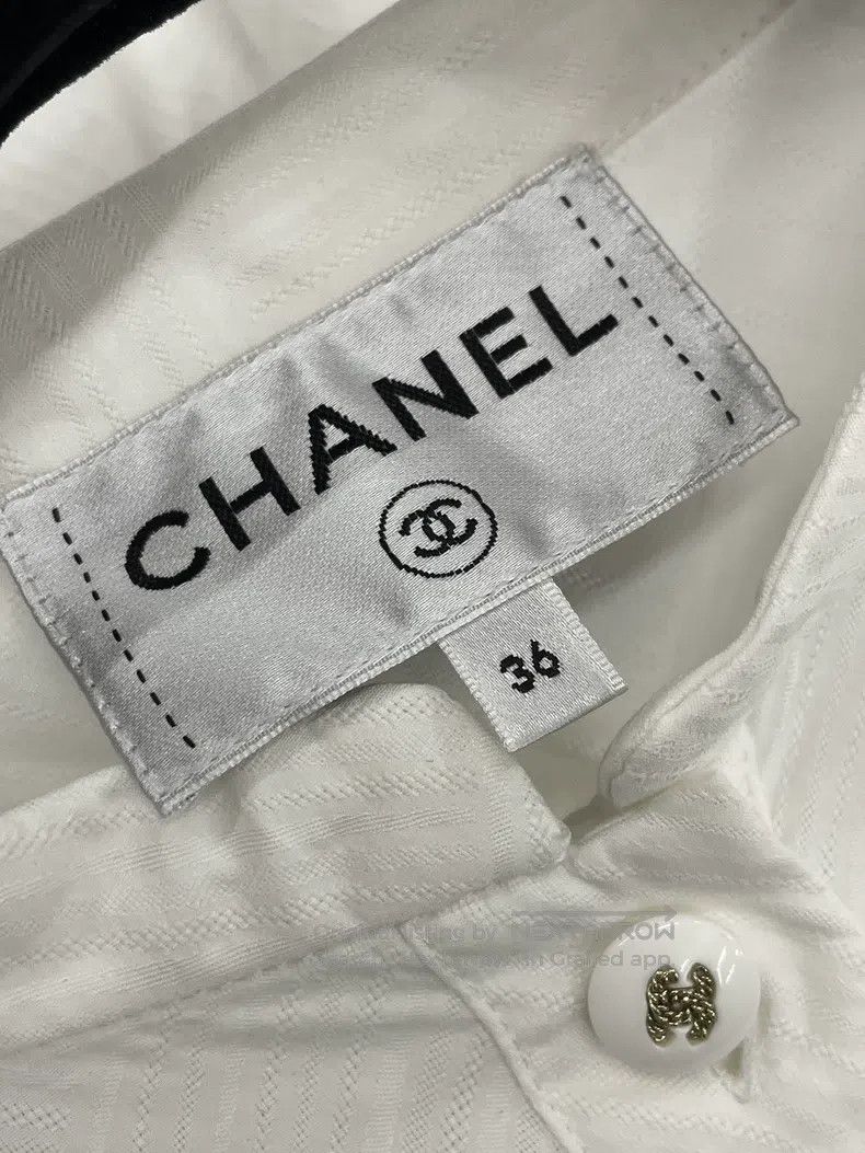 Chanel Chanel White wooden ear shirt with long sleeves Size XS / US 0-2 / IT 36-38 - 4 Thumbnail