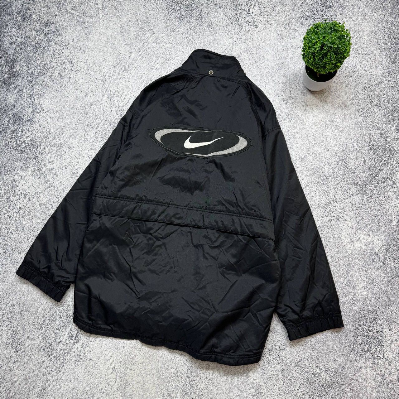 Nike Vintage 90s Nike Big Logo Black Track Top Z ip Jacket Mens Size US M / EU 48-50 / 2 - 12 Thumbnail