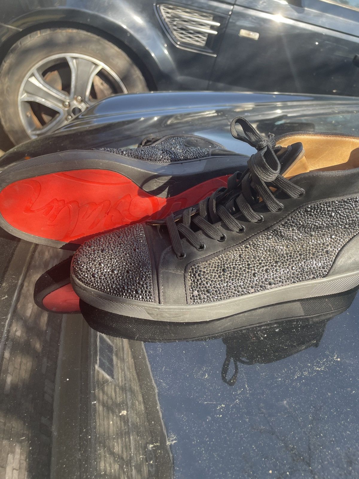 Christian Louboutin Christian Loboutin Louis Strass Flat Black Crystal Size US 11 / EU 44 - 2 Thumbnail