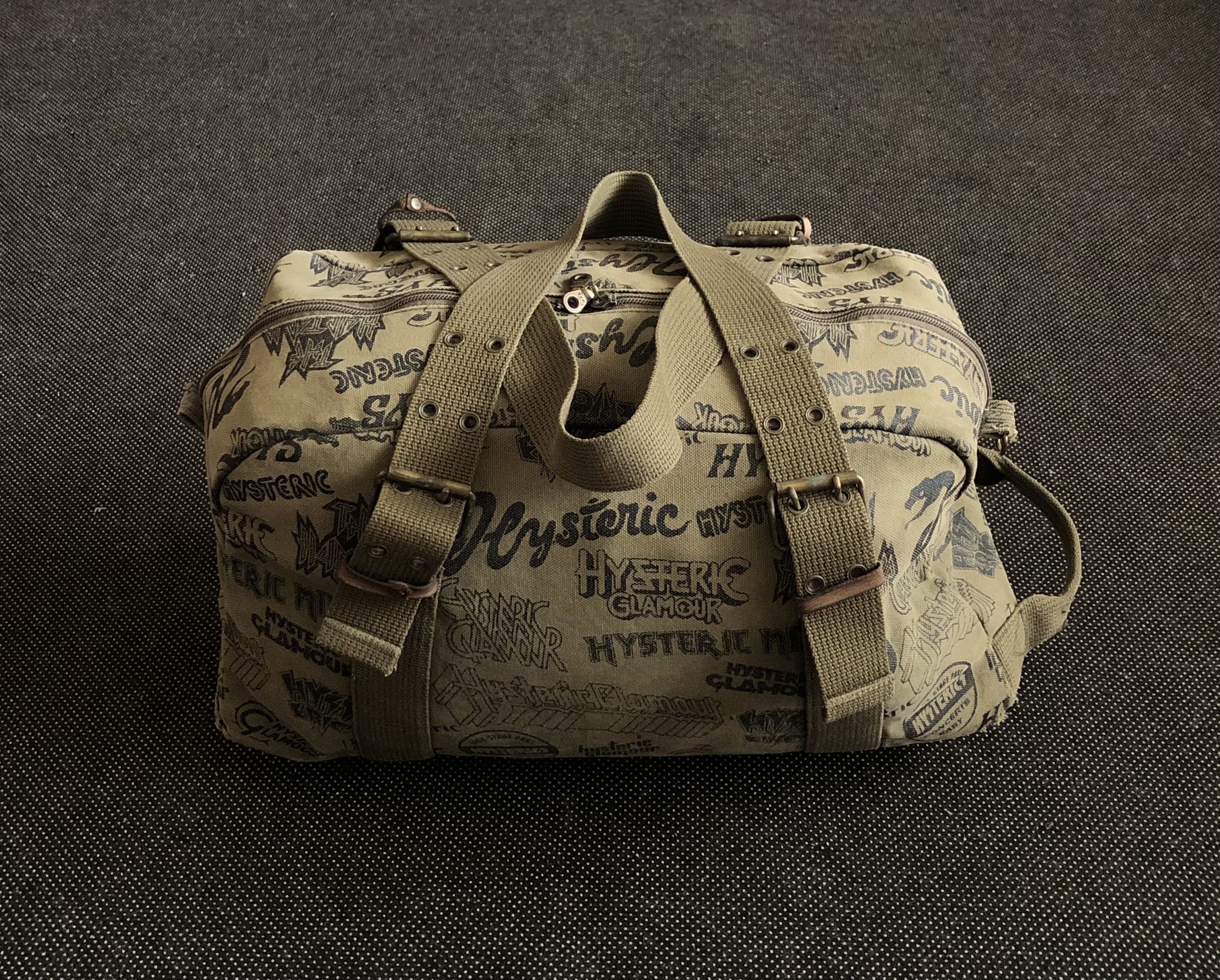 Hysteric Glamour × Vintage RARE🔥VINTAGE 90’S HYSTERIC GLAMOUR ARMY METAL DUFFLE BAG Size ONE SIZE - 4 Thumbnail