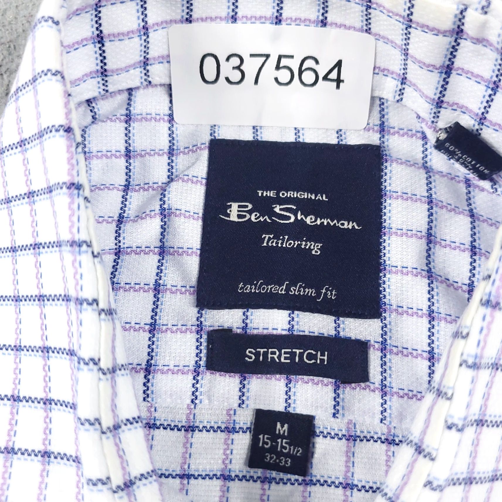 Ben Sherman Ben Sherman Shirt Mens M Blue White Purple Check Button Up Long Sleeve Casual Formal Workwear - Cotton Button-Down Collar — Mens Size US M / EU 48-50 / 2 - 7 Thumbnail