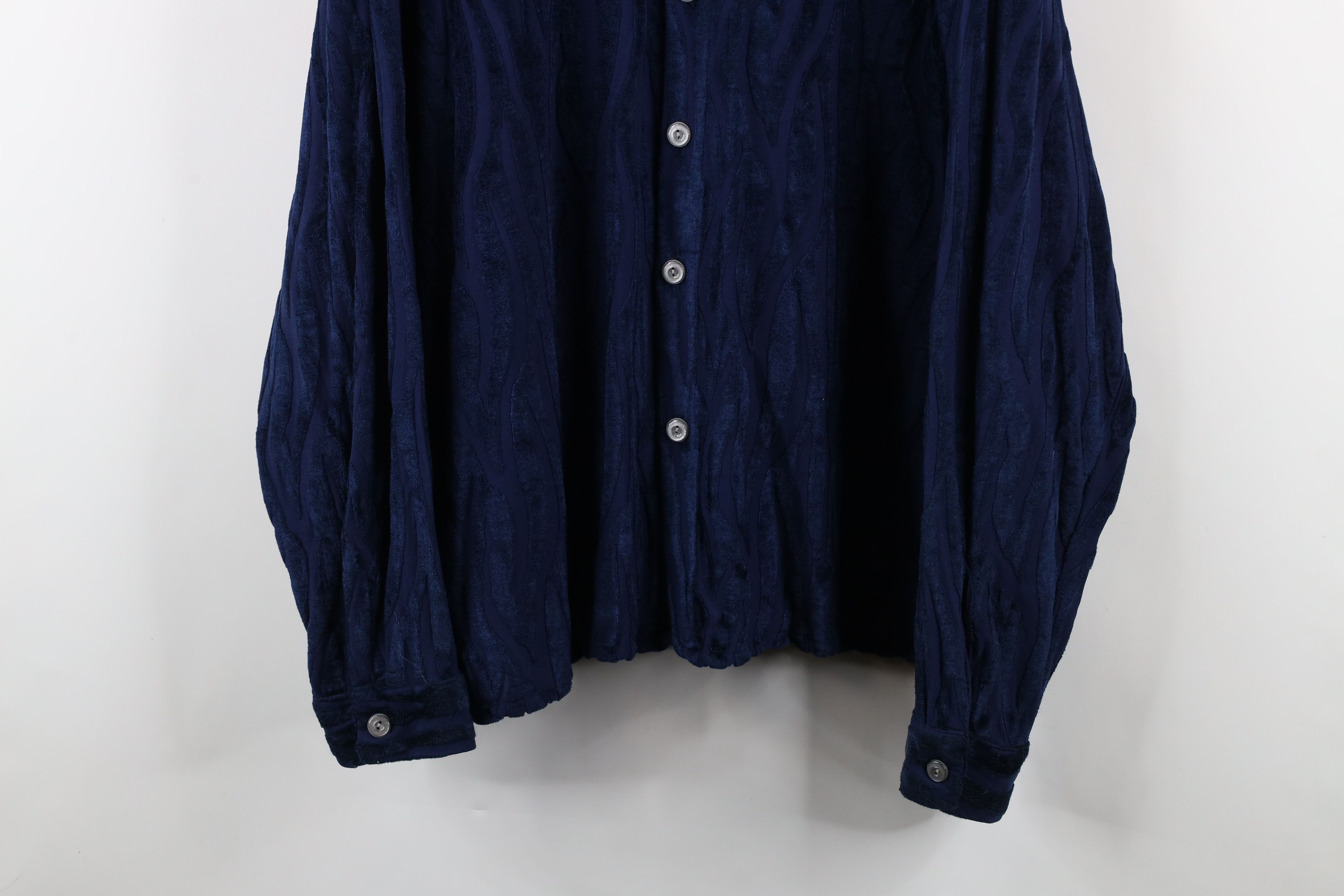 Vintage Vintage 90s Streetwear EDM Rave Collared Button Shirt Blue Size US XL / EU 56 / 4 - 3 Thumbnail