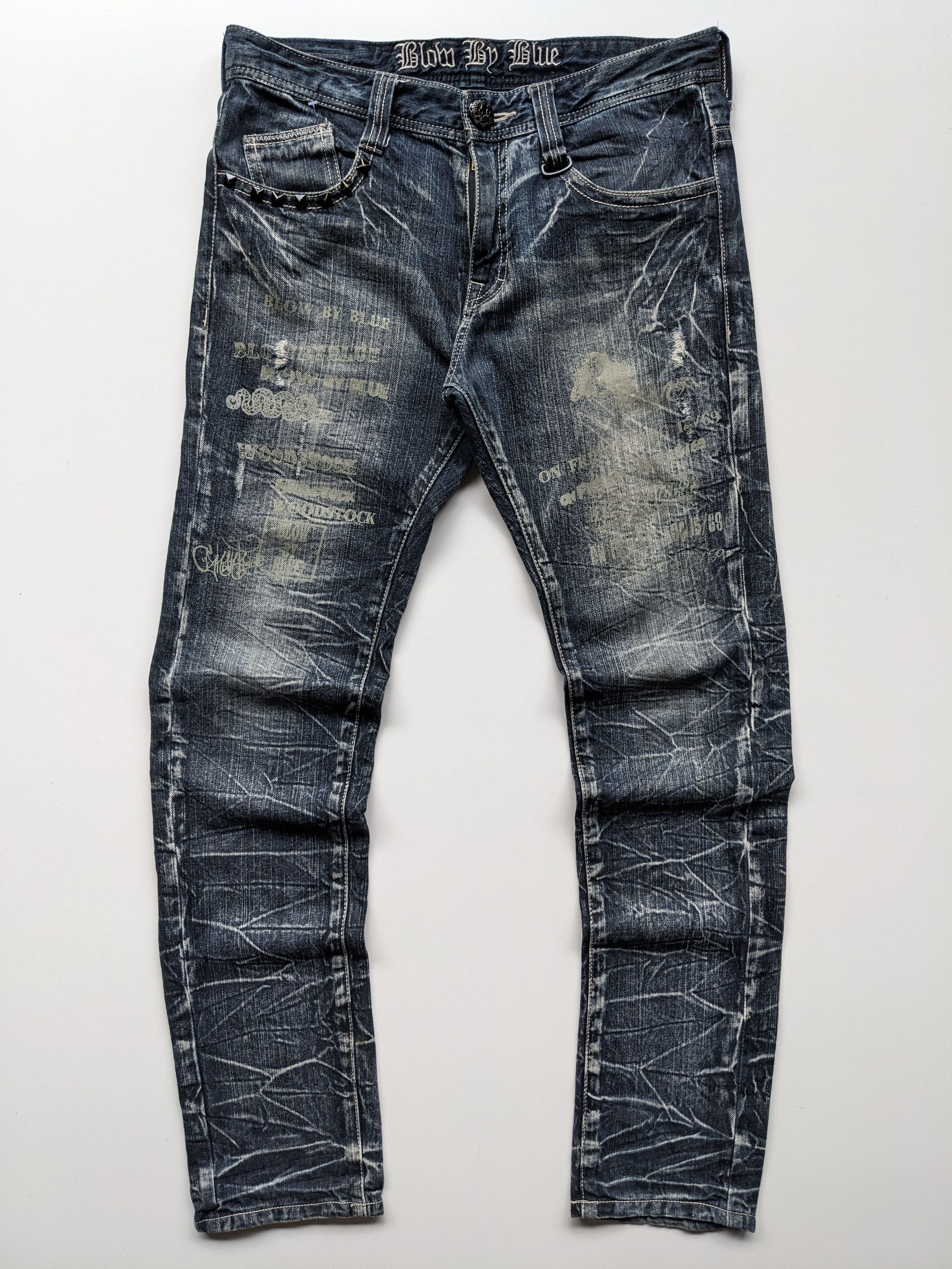 Japanese Brand Blow by Blue thunder clawmark like Hysteric Glamour jeans Size US 34 / EU 50 - 1 Thumbnail