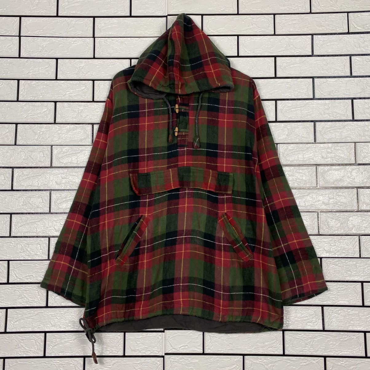 Hysteric Glamour 📌Vintage Half Button Baja Jacket Hoodie Tartan Design Size US M / EU 48-50 / 2 - 2 Thumbnail