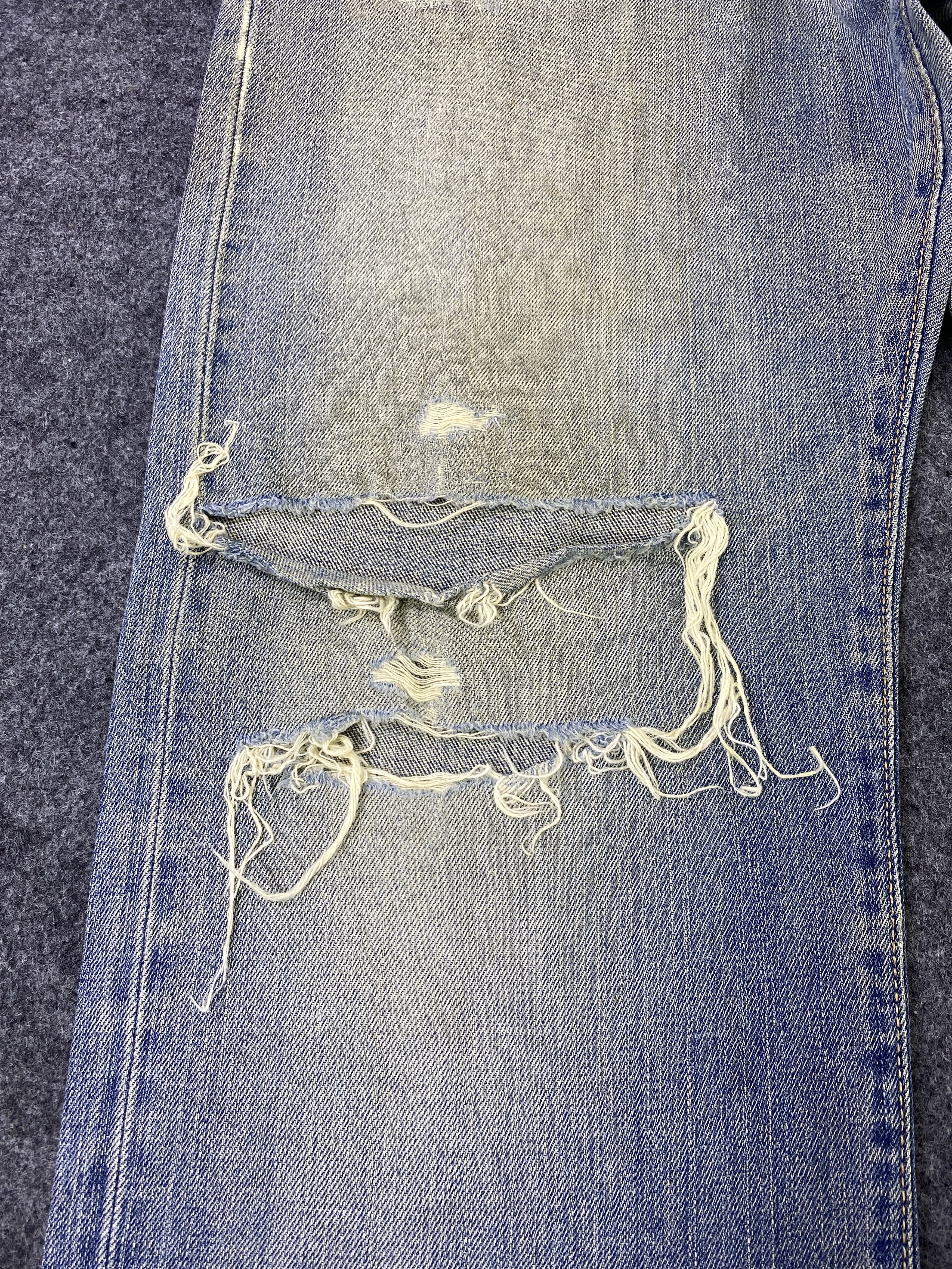 Edwin Edwin 505x Selvedge Distress Blue Wash Denim - J885 Size US 33 - 11 Thumbnail